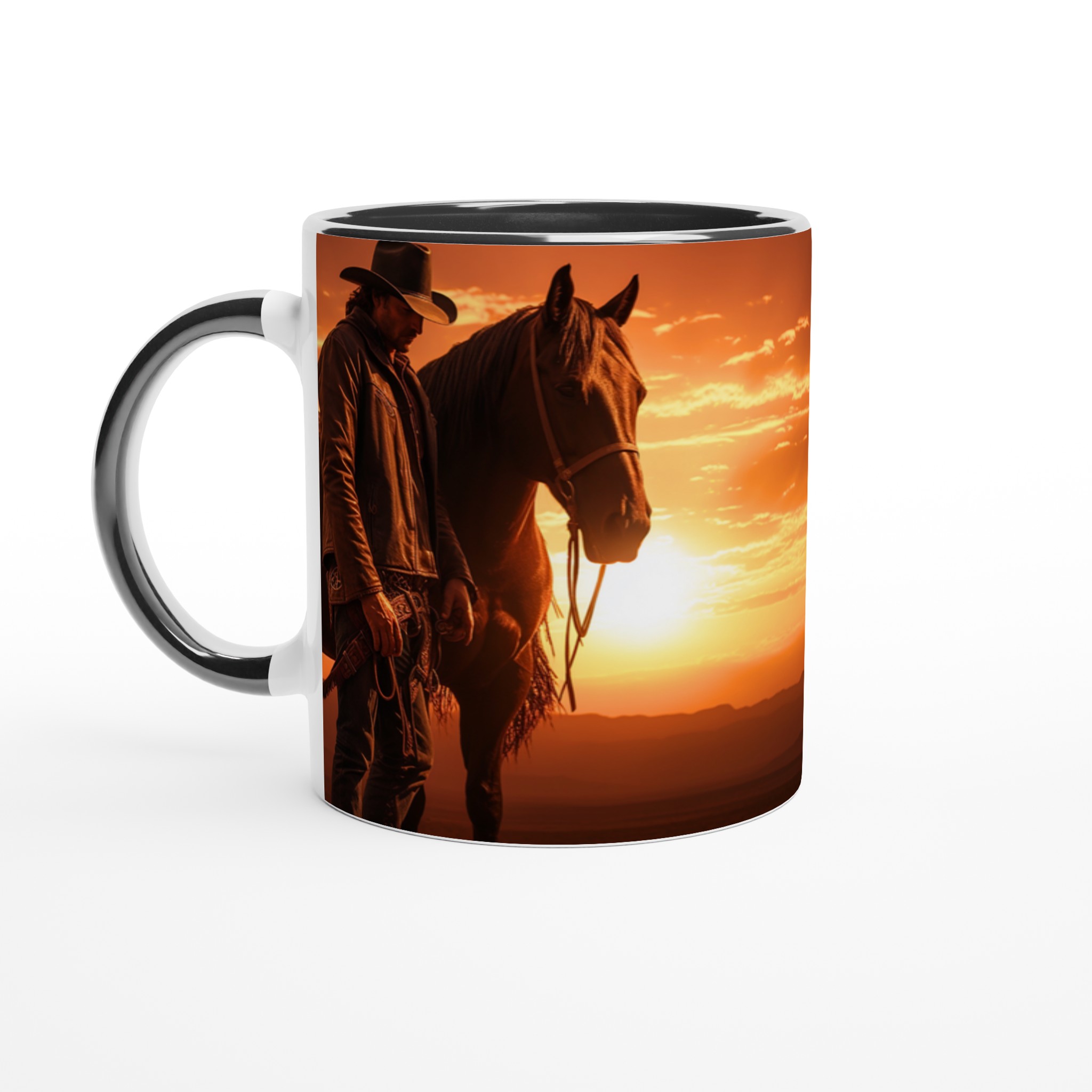 Cowboy Sunset Mug – Western Charm in Your Choice of 7 Colors – 11oz Premium Ceramic 7 a0bcf5e2-f5e1-4044-8920-3b778dd17314