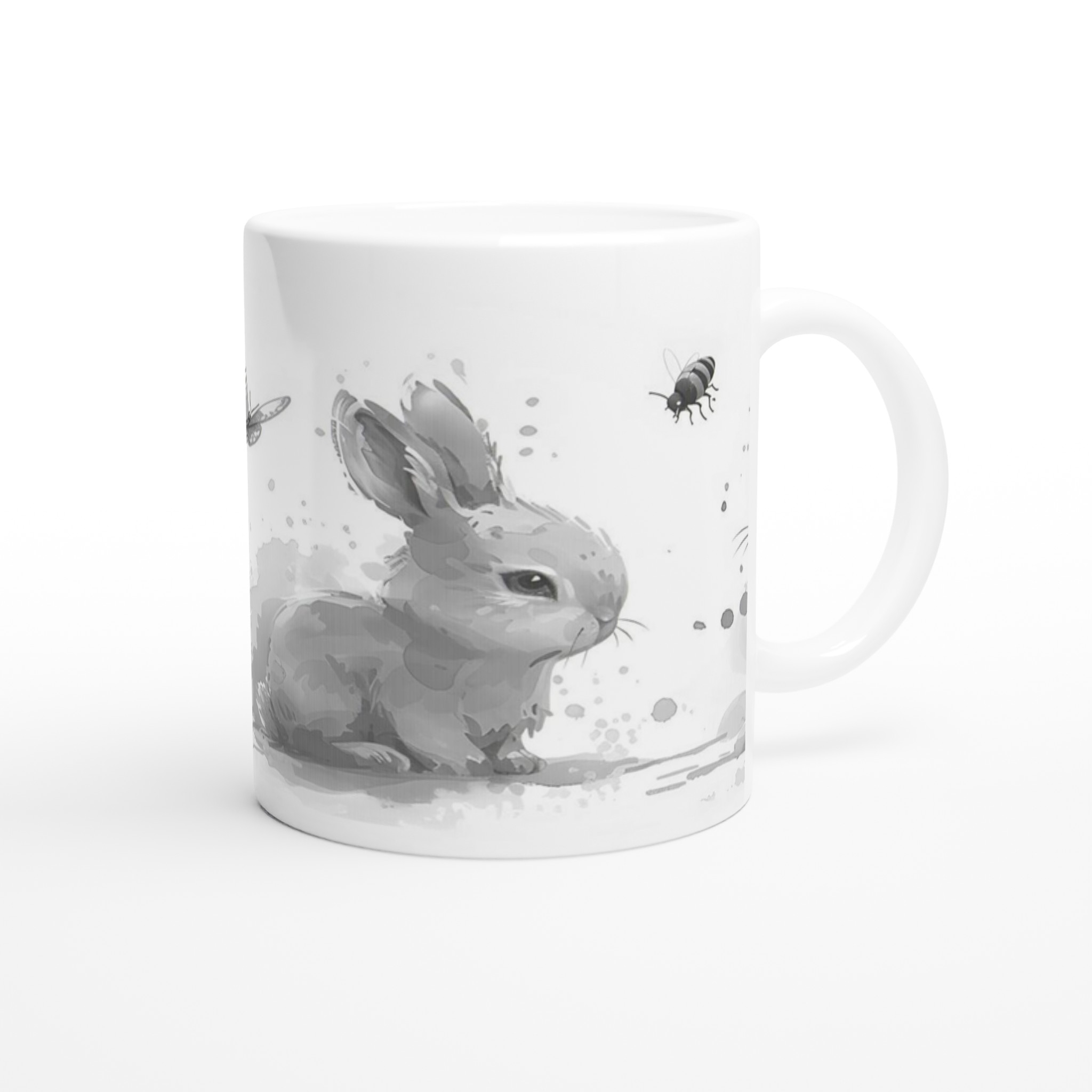 Söta Akvarellkaniner Mugg - 11oz Keramikmugg i ditt val av färg 9 a0d78250-02d9-474f-aa89-99cadb294ae4