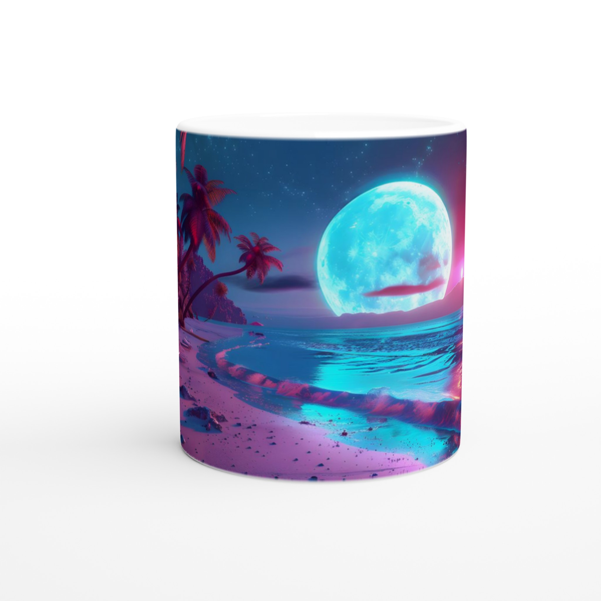 Neon Beach Dream 11oz Keramikmugg – Vibrerande Solnedgång & Månsken i Flerfärgad Keramik 8 a1241319-92cd-4d43-b850-8744e3c27ec2