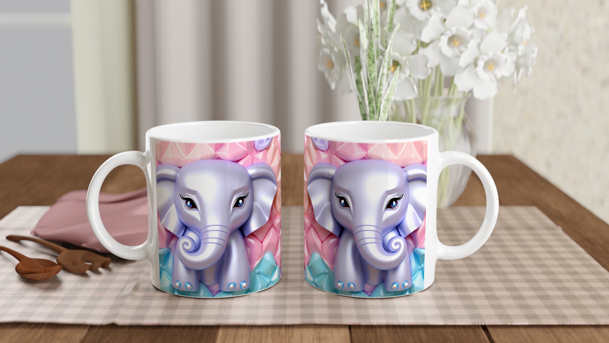 Söt Elefant & Pastell Bubbel Keramikmugg – 11oz, Välj Din Färg! 11 a16a27a0-e3d6-4230-8c76-39359a77513a