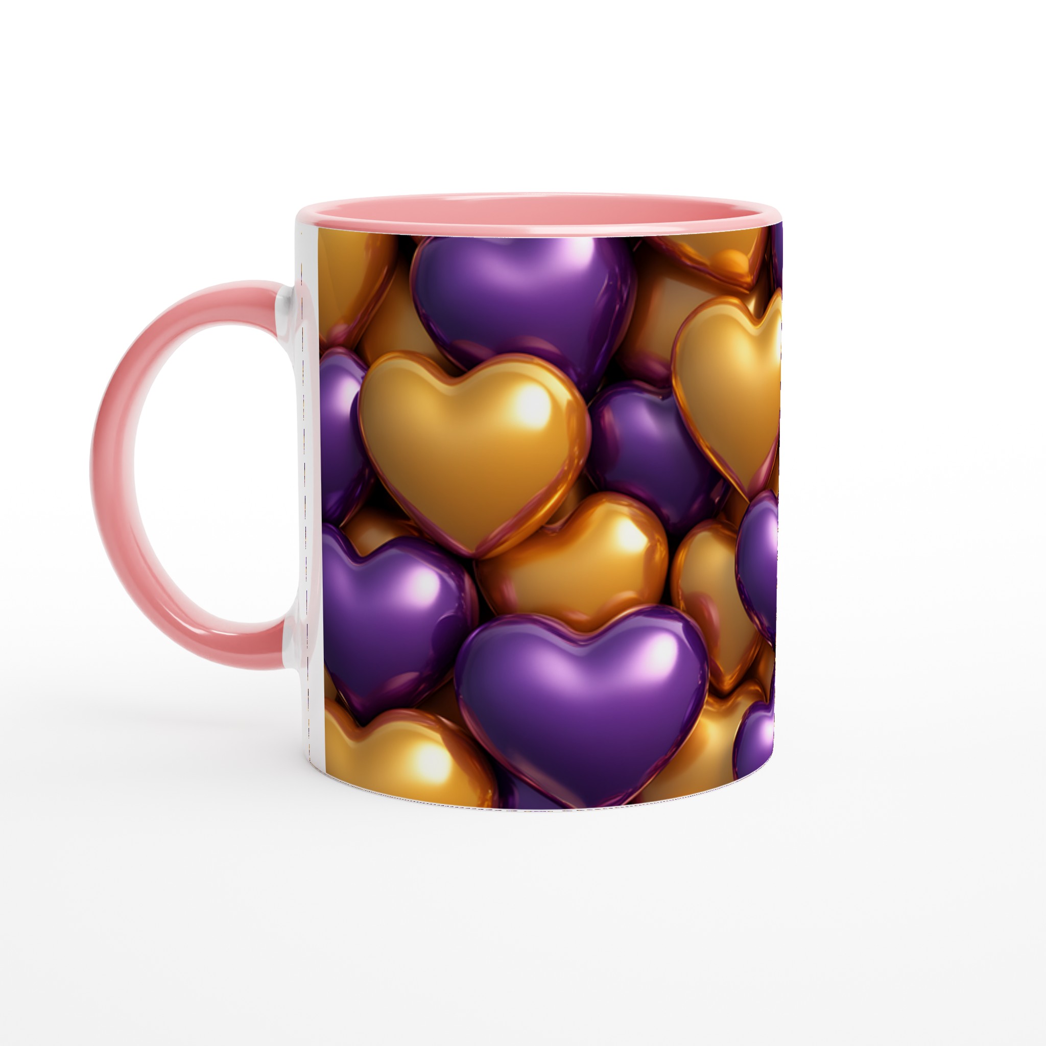 Kärlekshjärta Keramikmugg - Lyxiga Guld & Lila Nyanser, 11oz 6 a20f82d4-dd09-40eb-b51b-843986db8734