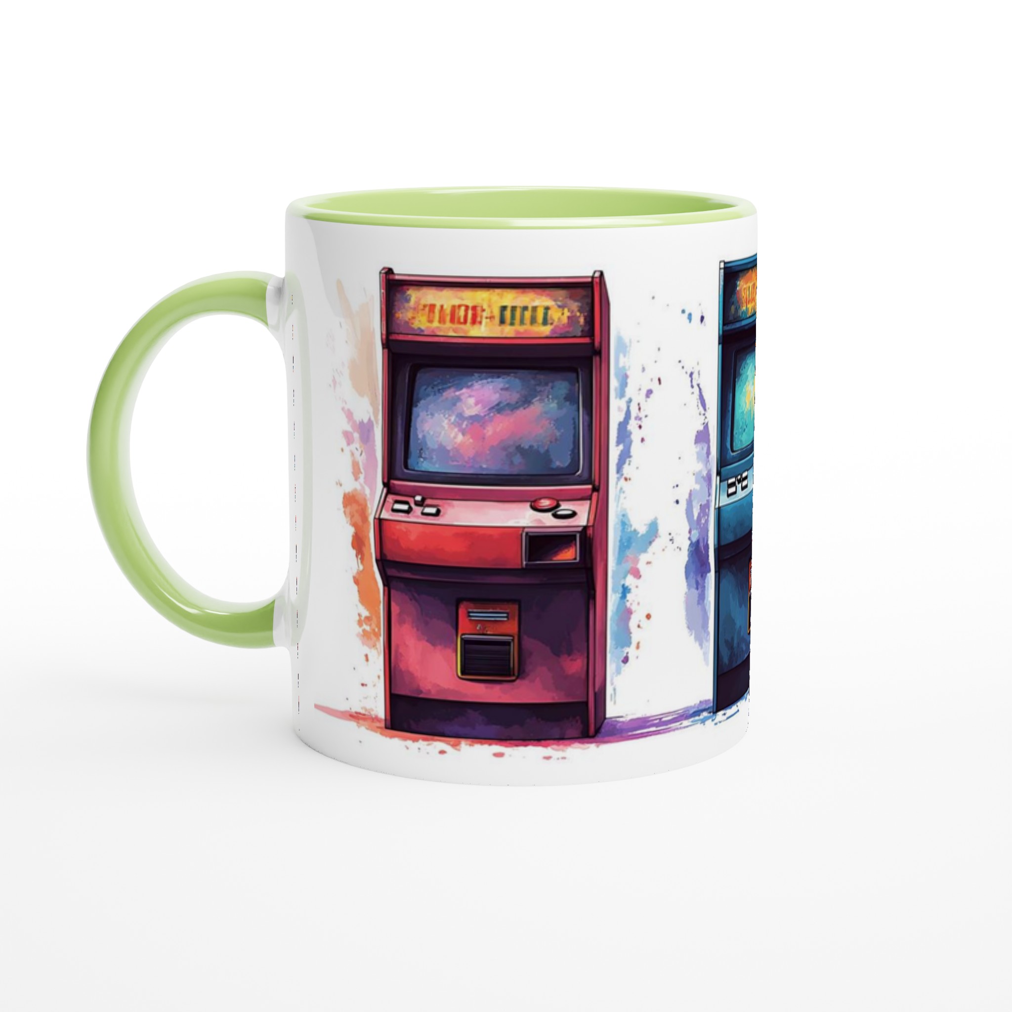 Retro Arcade Konst Mugg – Spelnostalgi i Levande Akvarell, Välj Din Favoritfärg! 6 a2319a32-7c80-4d03-9ba1-2597a8936392