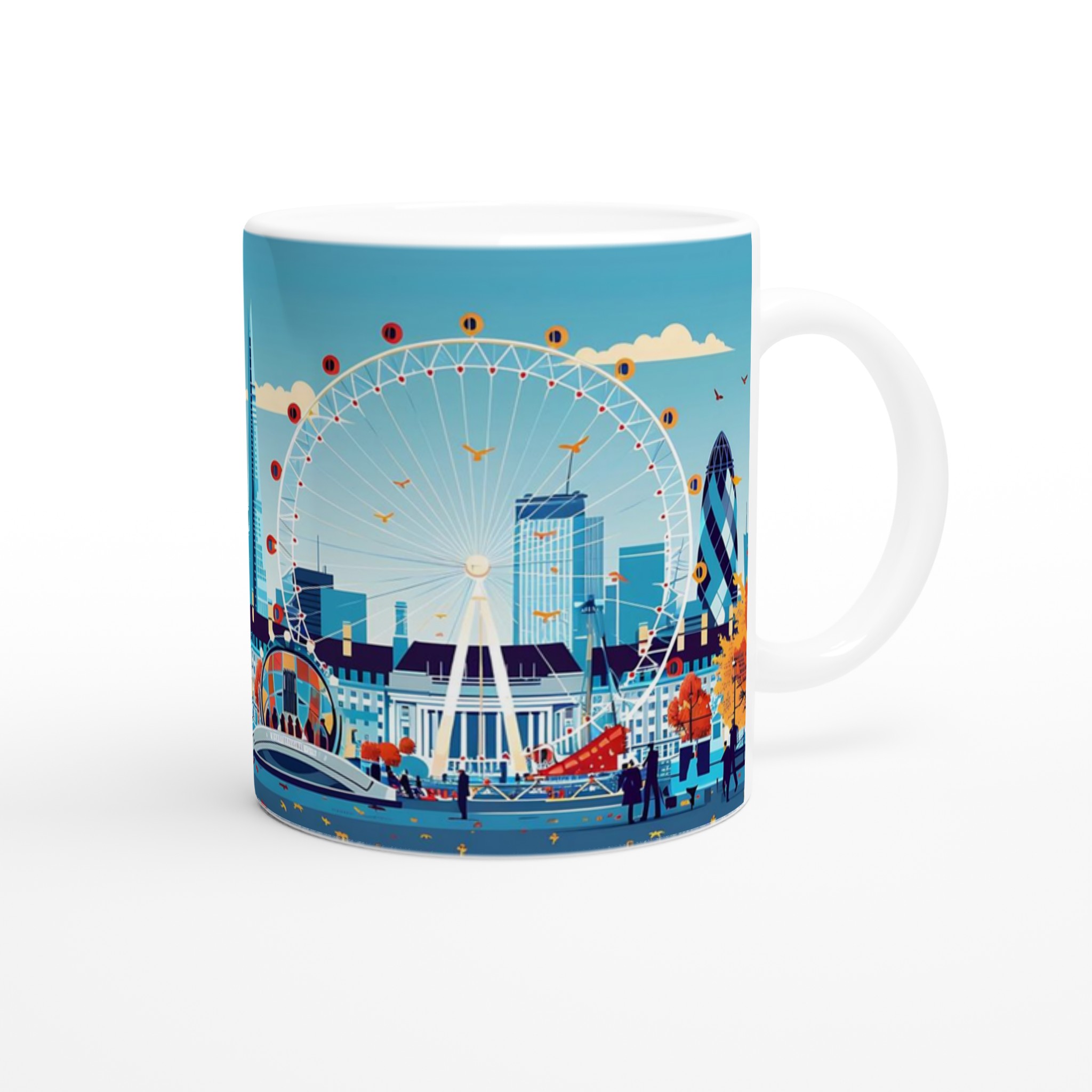 London Skyline Konst Mugg – Levande Stadsbild Keramisk Kaffemugg i 7 Färger 9 a2780dd0-50f2-4803-9a82-14e3d2ba939c