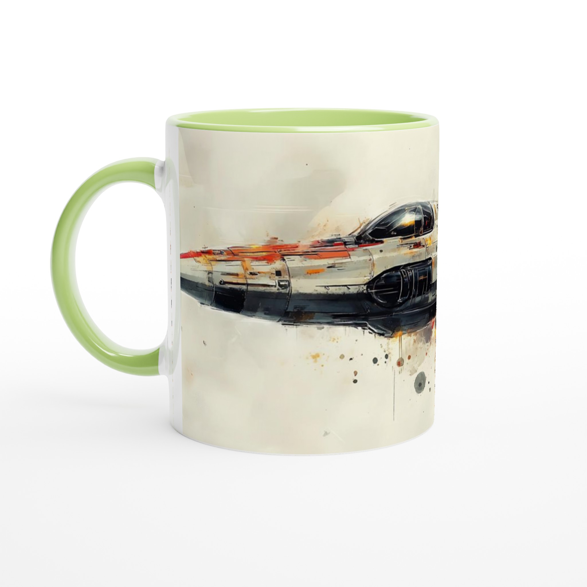 Abstrakt Sci-Fi Rymdskepp Mugg – Konstnärlig Akvarell Design, 11oz Keramisk Mugg i Valfri Färg 6 a35fd85e-3055-4a64-b57f-9328884b969b