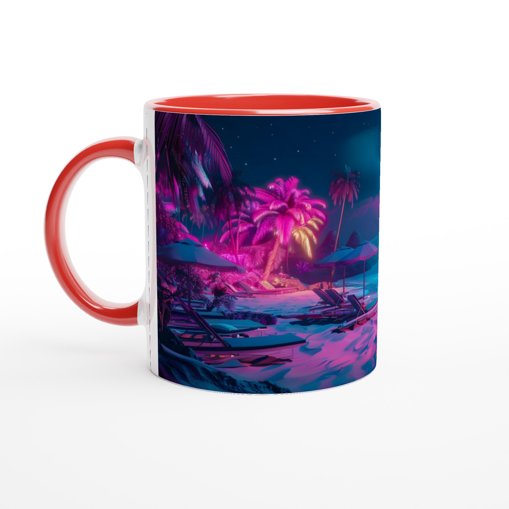 Neon Sunset Beach Keramikmugg – Vibrerande Retro-Vibbar för Din Favoritdryck, Välj Din Färg! 5 a3693339-5b14-4f39-b45a-7709202e3d07