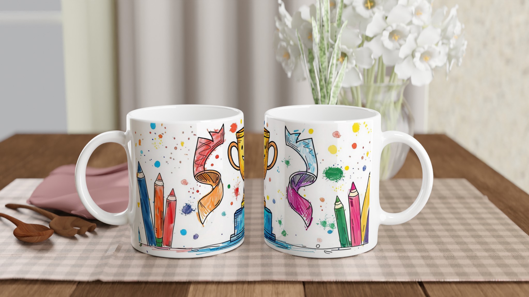 Vinnarmugg med Glad Trofé & Färgsprakande Krita Design – 11oz Keramisk Mugg i Valfri Färg! 10 a37cc3bd-2a05-446c-b0a4-c32b41eb73fc