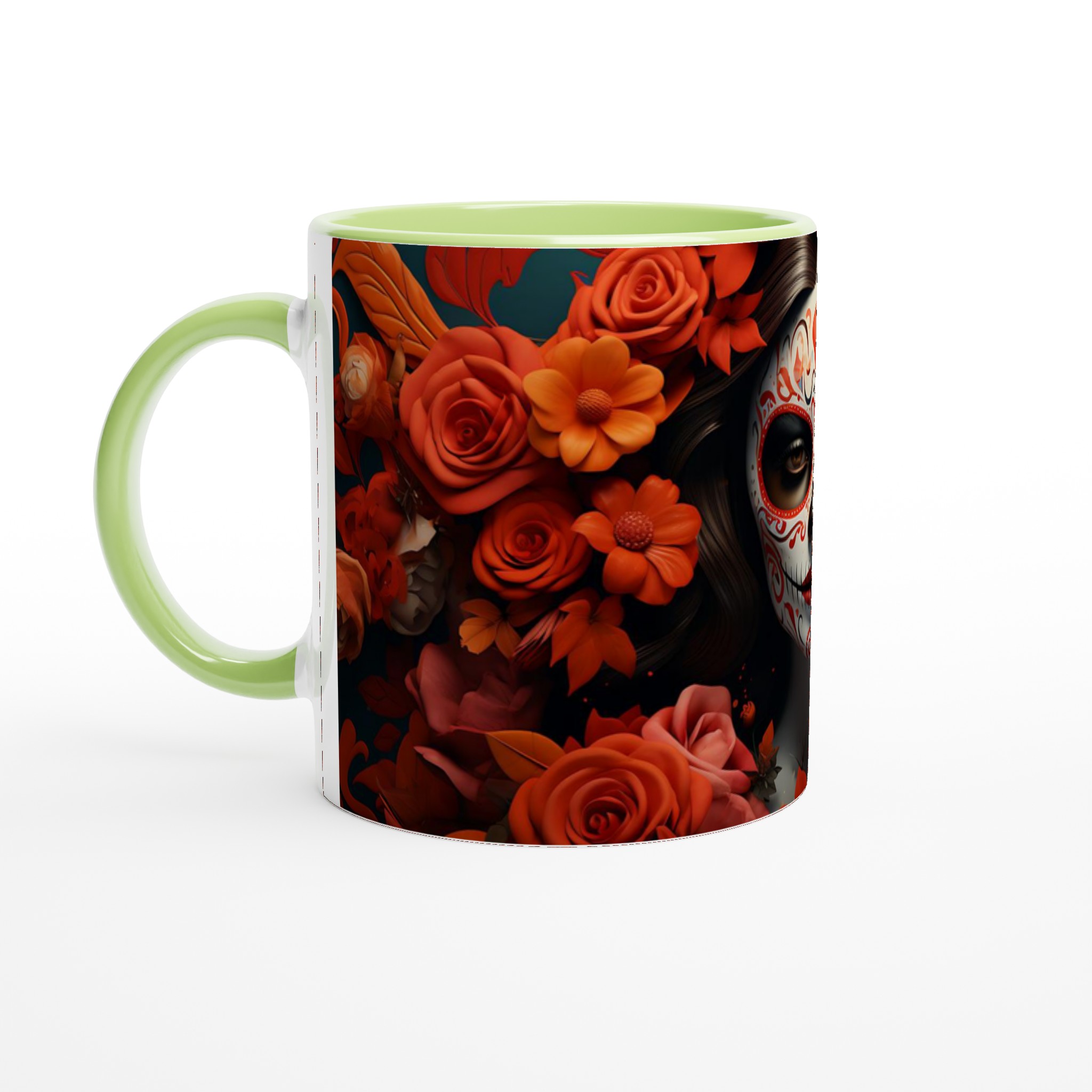 Dia de los Muertos Keramikmugg - Skulls & Rosor | 11oz Kaffemugg i 7 Färgval 3 a38c5c88-8cce-4944-9a61-7233bba4d379