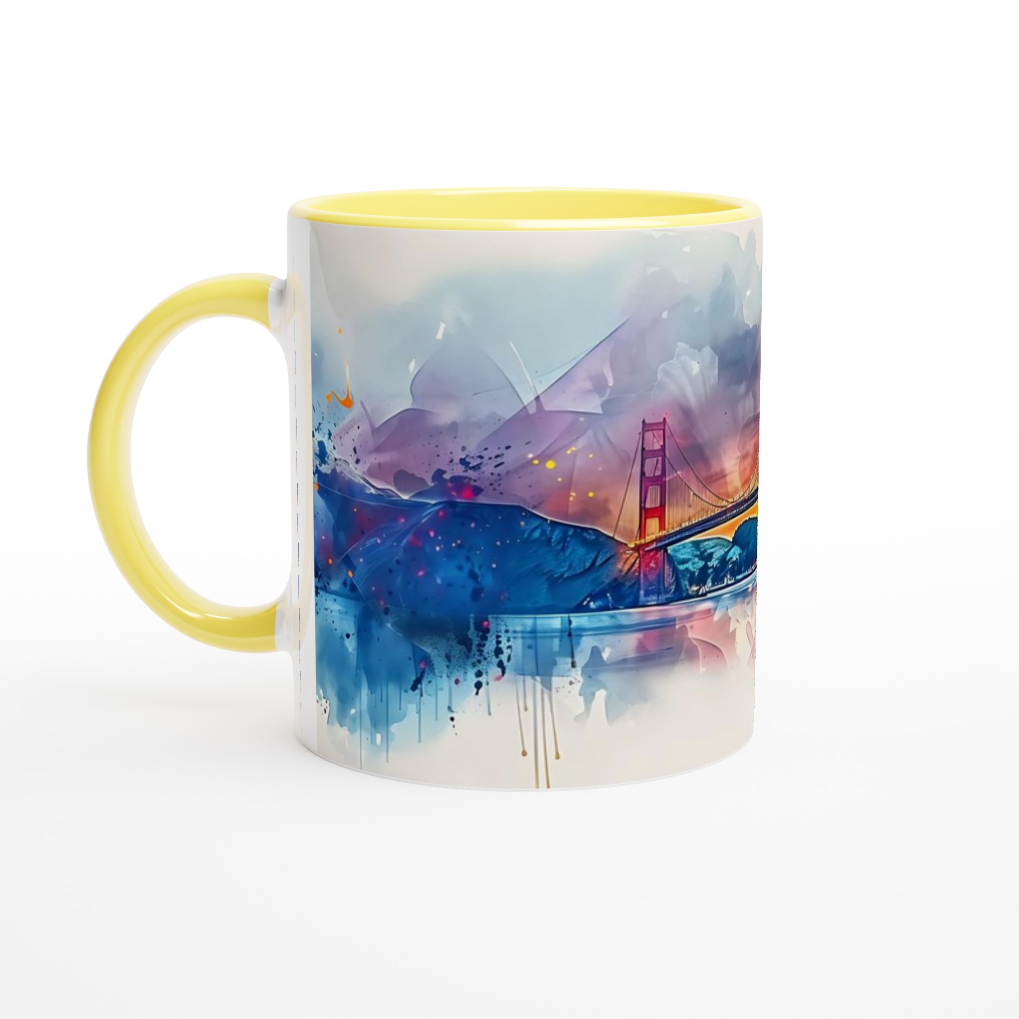 Golden Gate Akvarell Mugg - 11oz Keramikmugg med Ikonisk San Francisco Solnedgång 6 a3d4b883-904c-4486-8892-61001a39ef2e