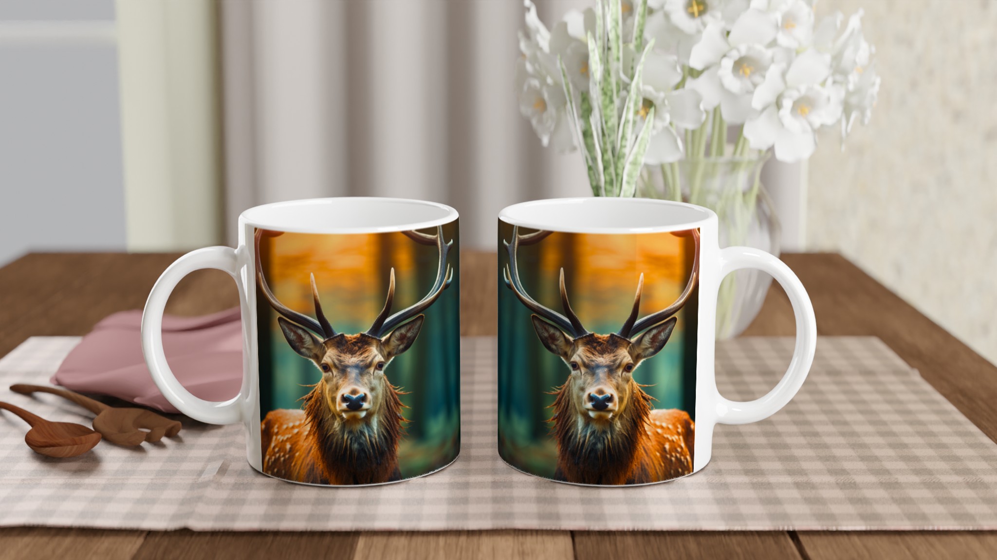 Majestätisk Kronhjort 11oz Keramikmugg – En bit vildmark till ditt kaffe, i ditt val av färg 10 a4056a20-2d1a-45cb-ad96-2a5fe618d894