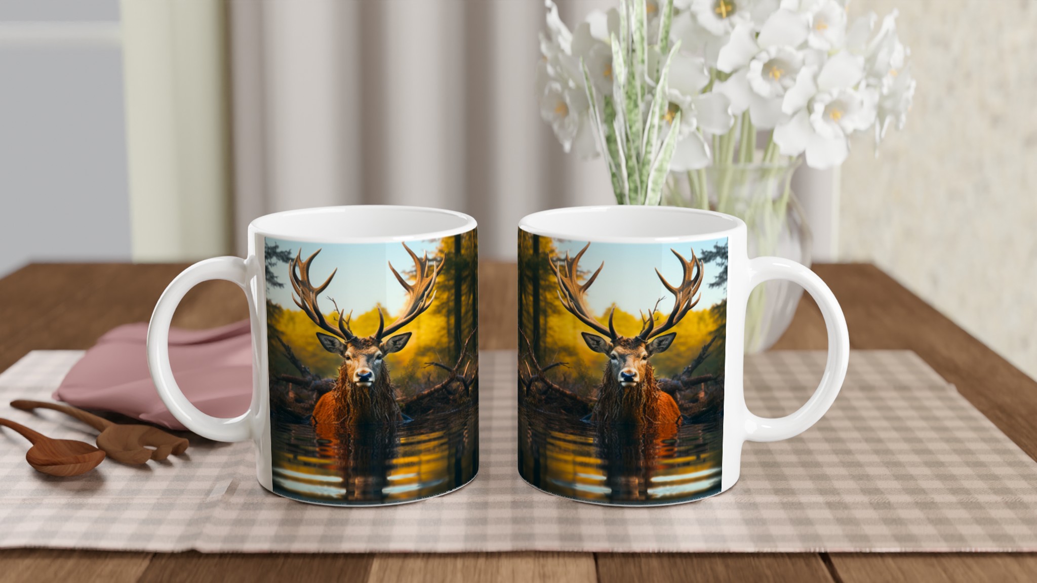 Majestätisk Älghorn Mugg – Vildmarksdesign i Valfri Keramikfärg 10 a40c4e1e-3956-45ad-9aea-ed00470c2a36