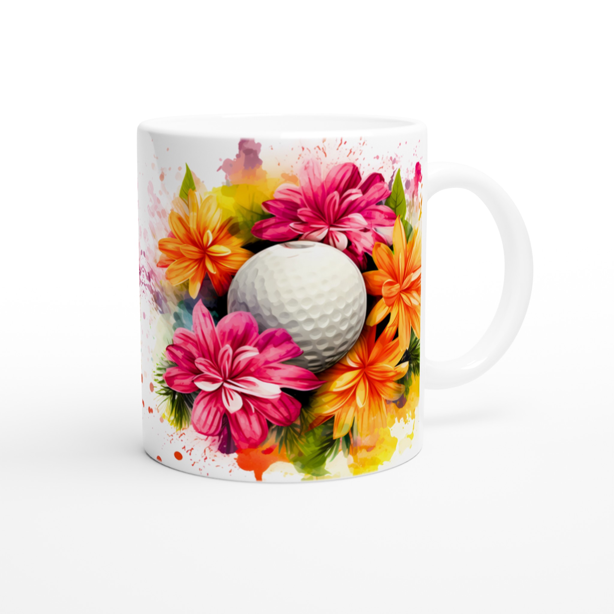 Färgexplosion Golfmugg – Vibrant Floral Design på 11oz Keramisk Mugg 10 a42b0a96-492e-41ee-9a36-797558a32d3b