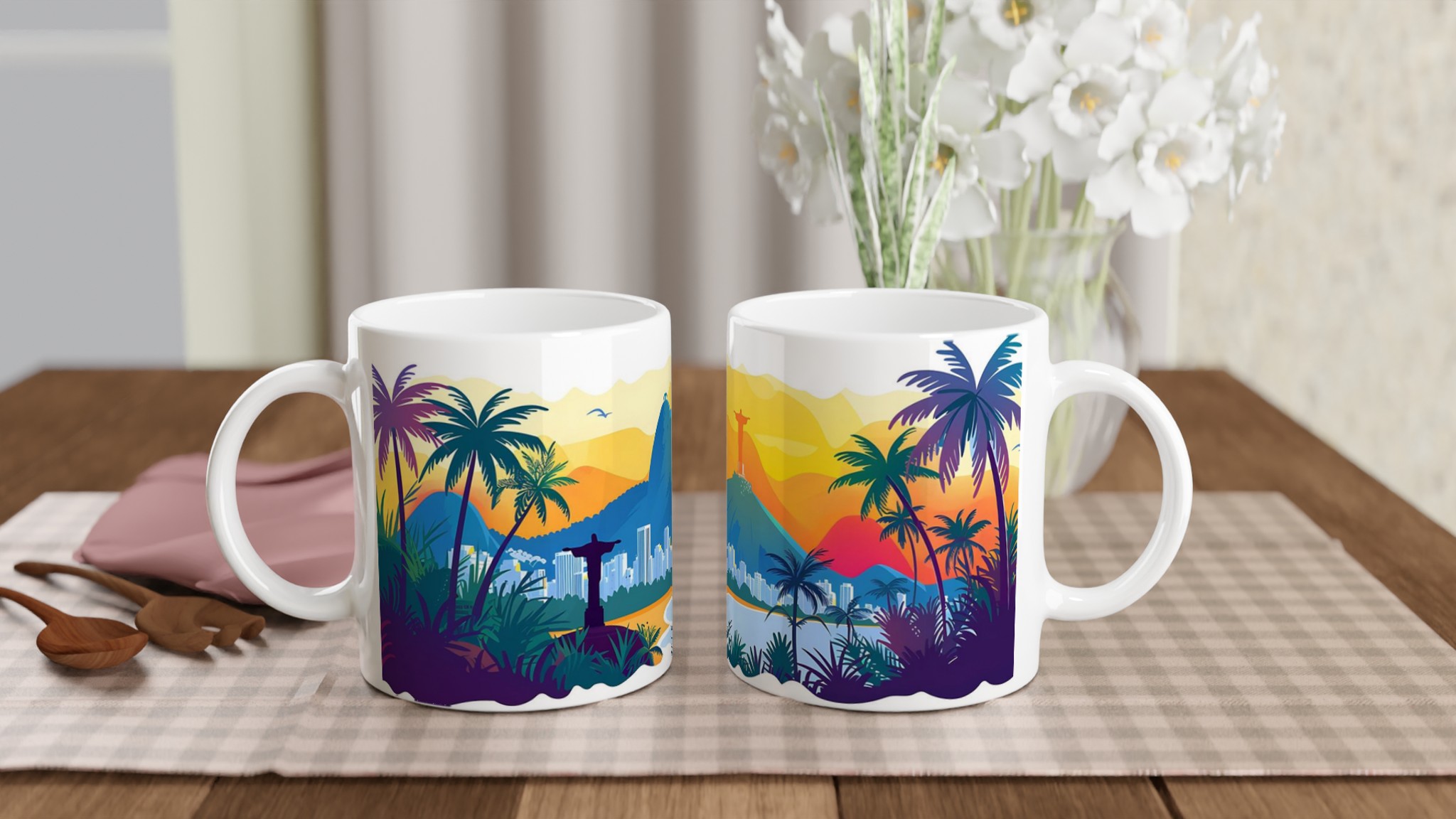 Rio Sunset Vibes Keramikmugg – Färgglad Strandstad i Flera Nyanser 10 a5794638-df8f-4721-a61f-090d591746de