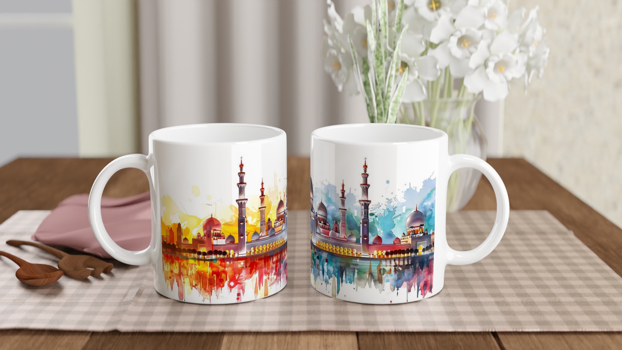Mångfärgad Orientalisk Arkitektur 11oz Keramisk Mugg – Konstnärligt Tryck & Hållbar Kvalitet 10 a59c885d-1713-4f3e-9d20-b5d4f391ba02