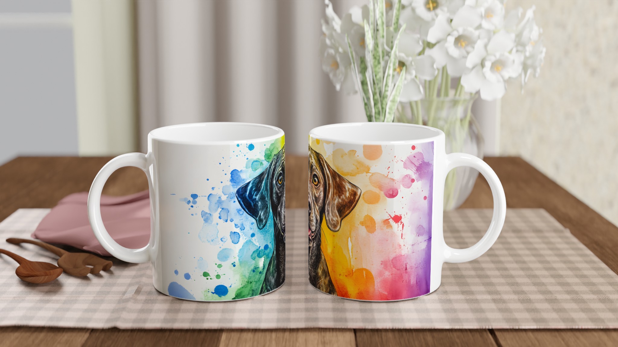 Hund Porträtt Akvarell Mugg | Färgstark Kaffekopp – Välj Din Favoritfärg! 11 a5c77216-9a35-43b9-8870-b5f806d587de
