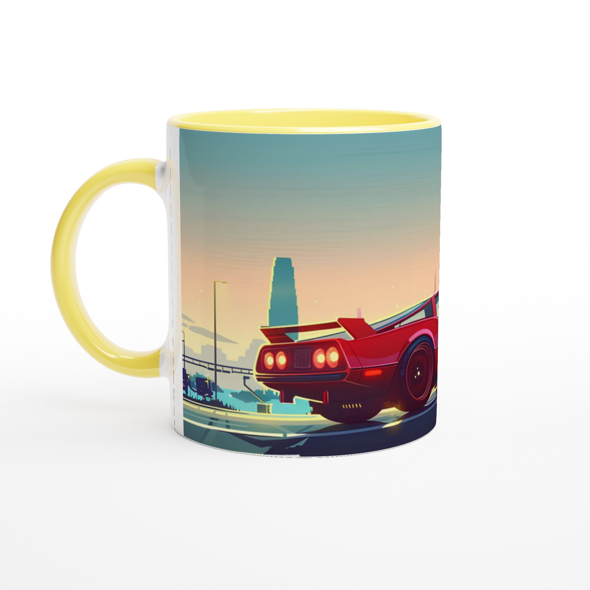 Retro Road Trip 11oz Keramisk Mugg – Ikonisk Sportbil & Solnedgångsnyanser för Kaffeälskaren 5 a612bac2-296e-4106-9bbc-c59a20b4e3cf