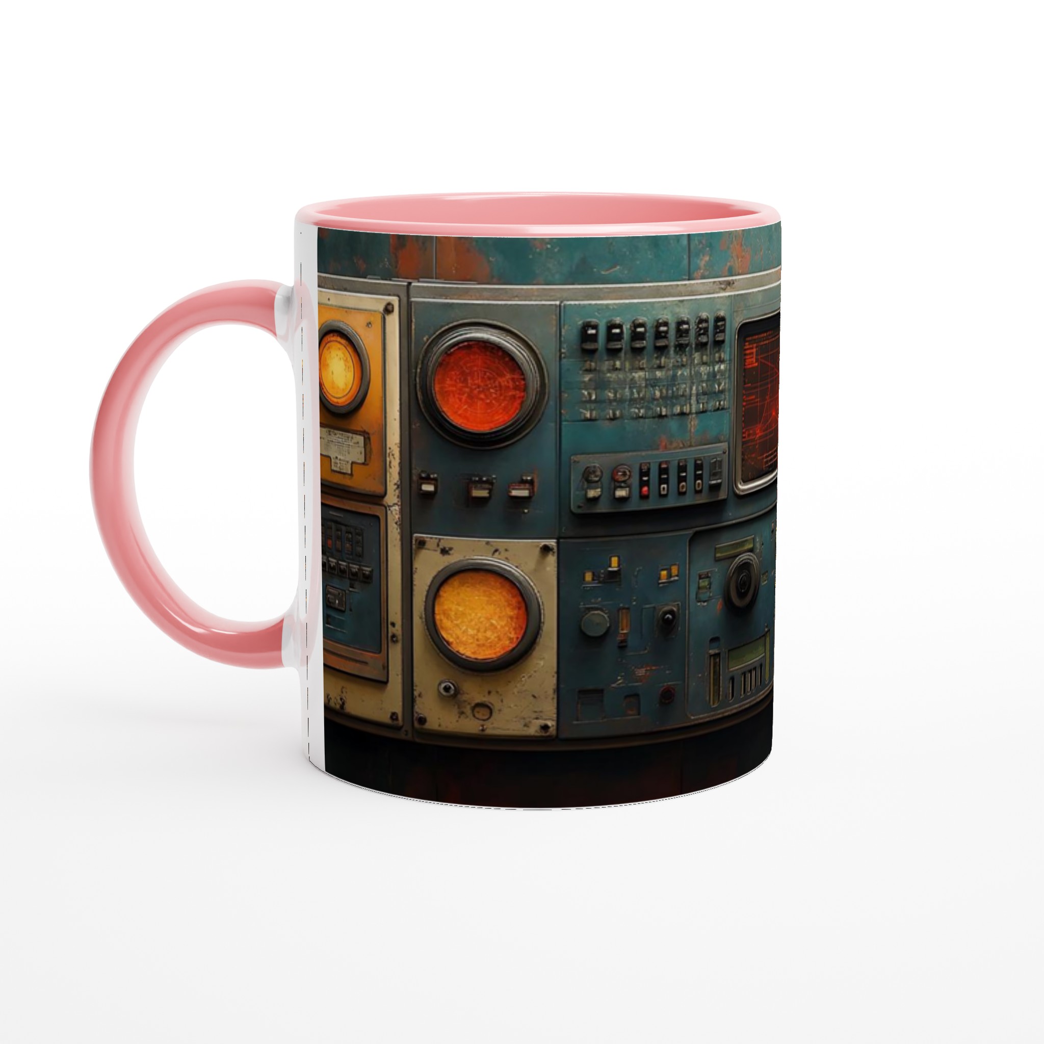 Retro Futurism Kontrollpanel Keramisk Mugg - Vintage Sci-Fi Design i 7 Färger 4 a6be1ba9-0130-4c17-8e76-53f3b309848a