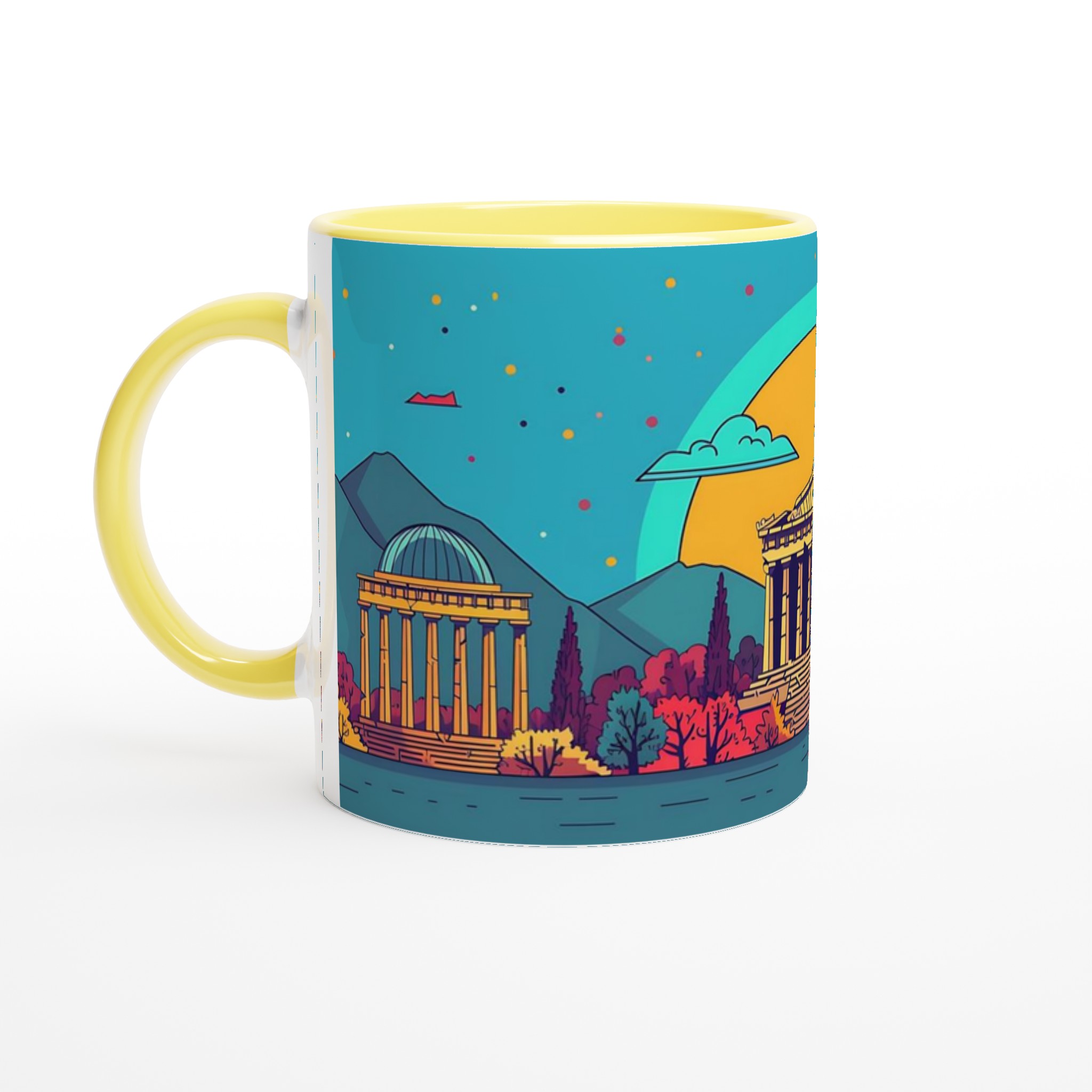 Antikens Charm: 11oz Keramisk Mugg med Popkonst Grekiska Tempel – Välj din färg! 5 a6c1e60c-e055-419c-952a-ba20eda560f2