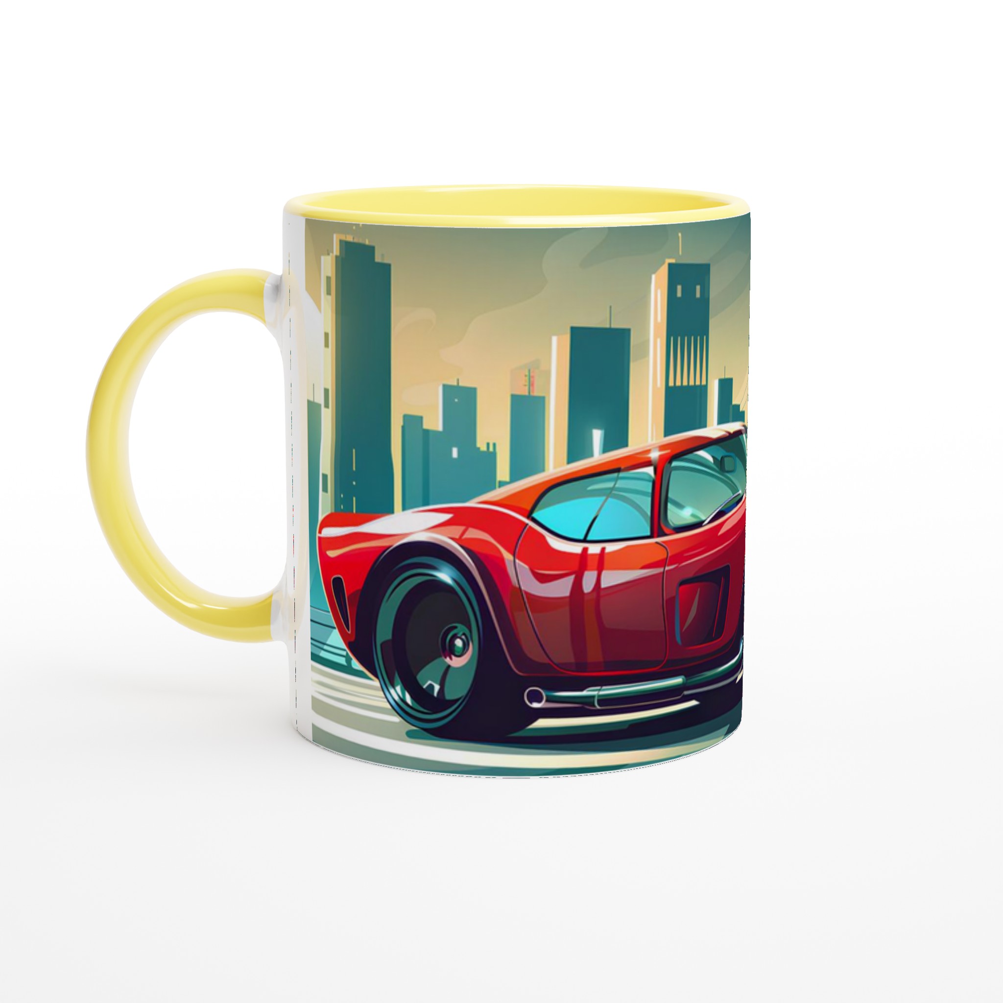 Red Racing Car Stadsbild Kaffemugg - Retro Sportbil Keramikmugg, 11oz 5 a6fb1516-e861-4425-a8d3-5b4035cac6c6