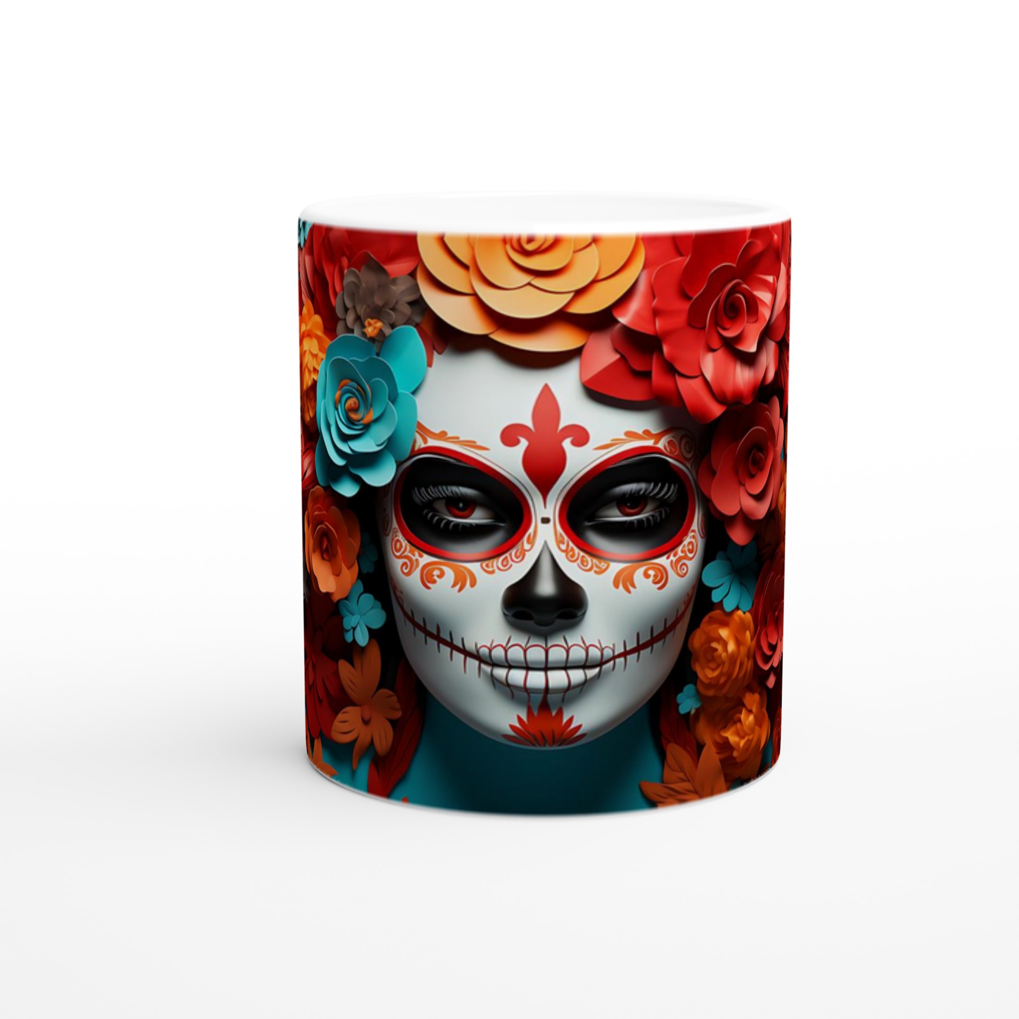 Färgsprakande Día de los Muertos Mugg – 11oz Keramikmugg för kaffe och te i din favoritfärg 8 a6fd0291-0cfc-4a35-a0f4-12edb4e4e2f5
