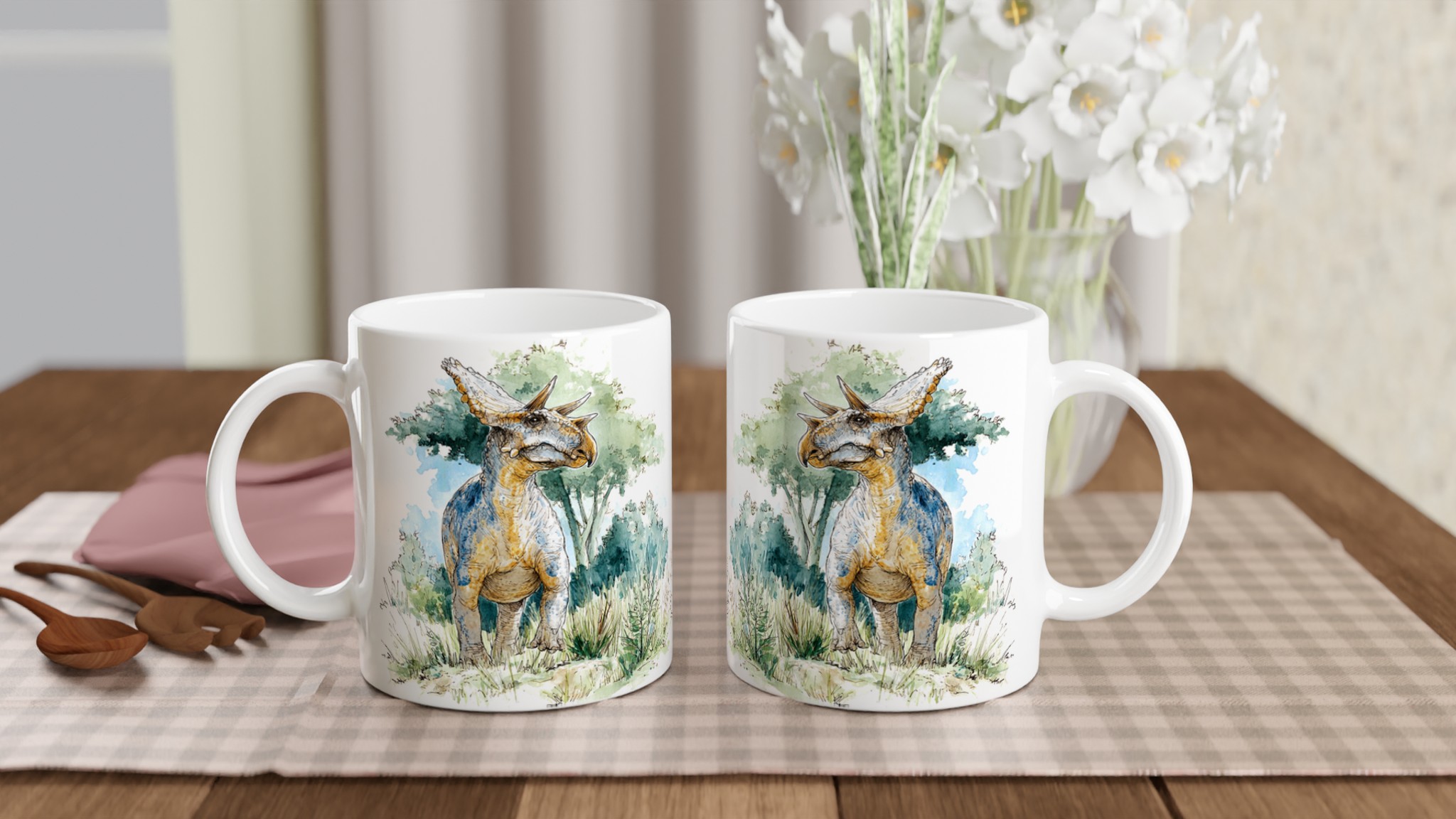 Triceratops Akvarellmugg – Handritad Dinosauriekonst för Kaffeälskare, Välj Färg! 10 a705d4dd-ad0f-41ec-b362-93fb9c837f8e