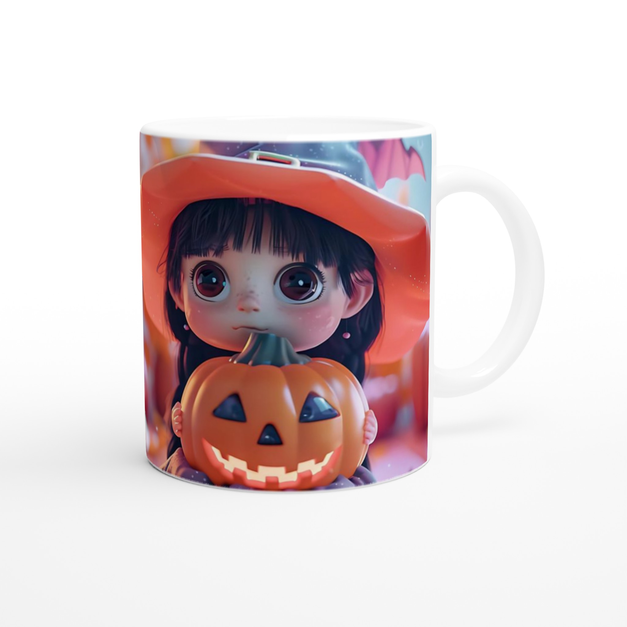 Söt Halloween-mugg: Häxbarn & Pumpa – Välj din färg, 11 oz keramikmugg 9 a74d5f12-6b7e-41ae-b759-84f89c4ebf95