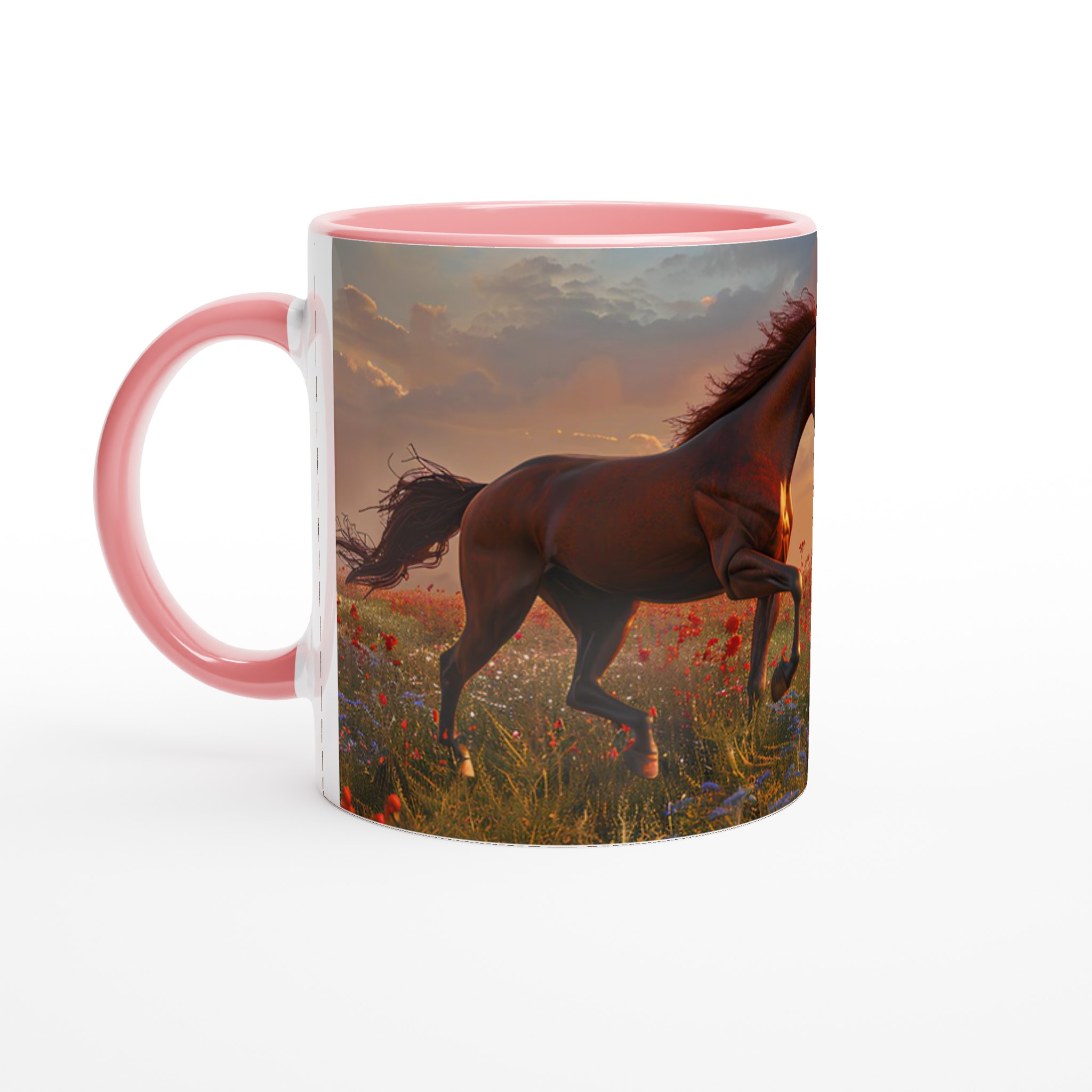 Majestätisk Brun Häst i Vild Blomsteräng – 11oz Keramisk Mugg för Naturälskare 6 a75f2f04-5731-4b4b-8010-46d11c4ffe07