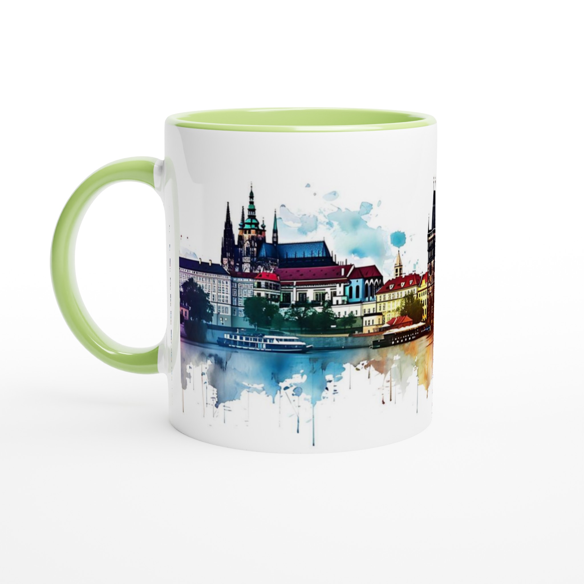 Prag Watercolour Skyline Mugg – Konstnärlig Stadsutsikt i Levande Akvarell 3 a7642495-abca-4294-8a6e-ee6d26cb5f12