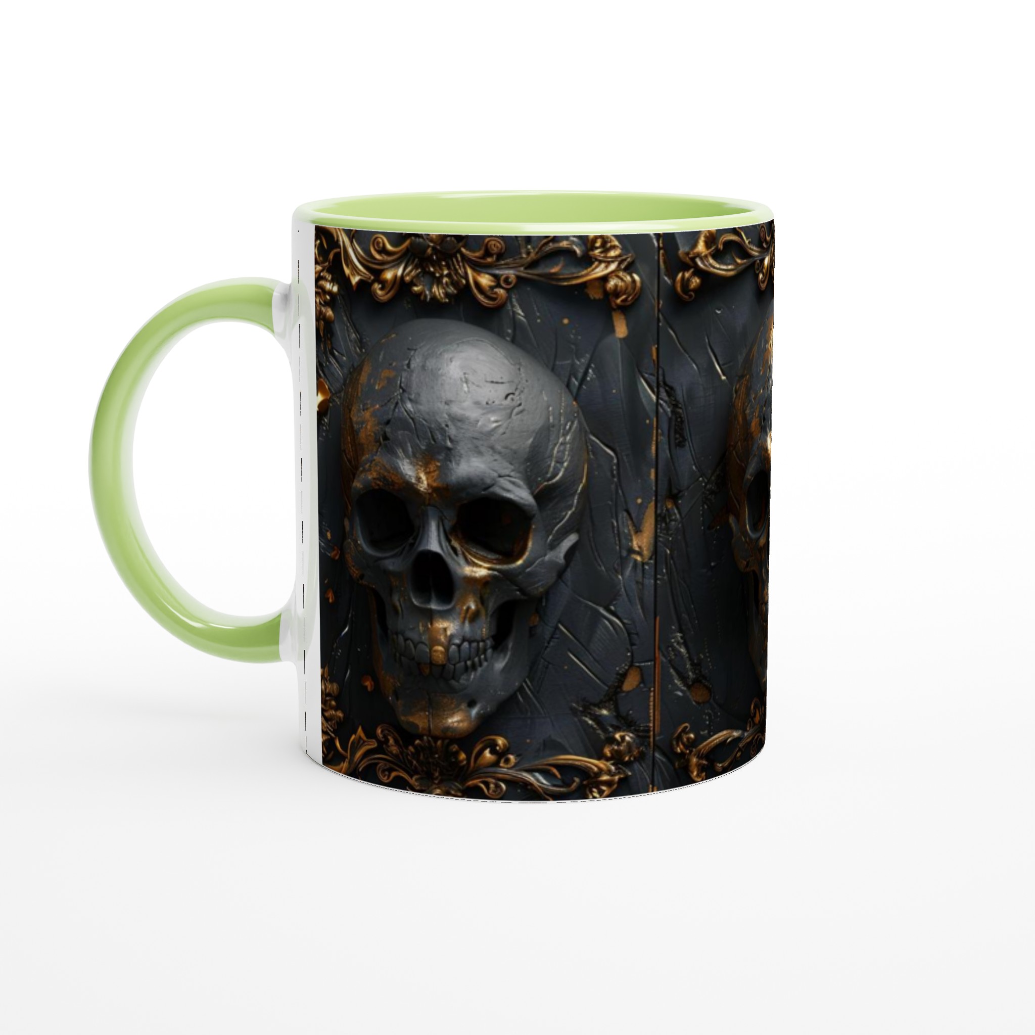 Guld & Kol Gotisk Mugg – 11oz Keramikmugg med Skallemotiv för Edge och Elegans 3 a76879c4-c3c8-4d04-9732-615e8a69eec4