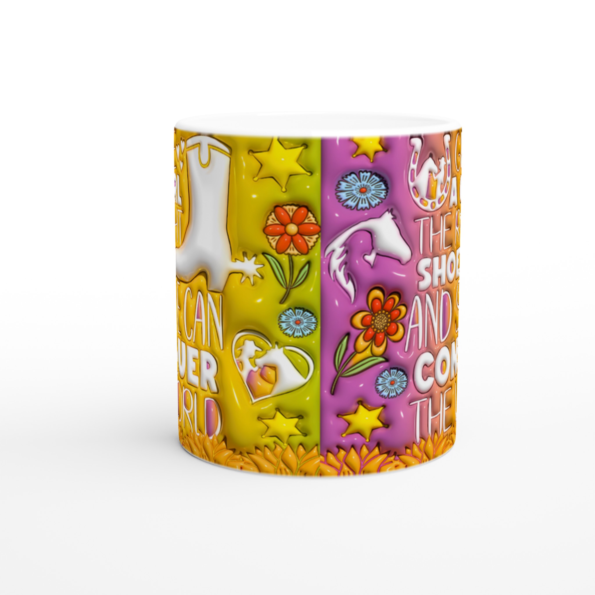 "Conquer the World" Western Chic Mugg – Inspirerande Keramikmugg i Klara Färger 8 a79d6200-8b4c-4728-af51-eab18e585a07