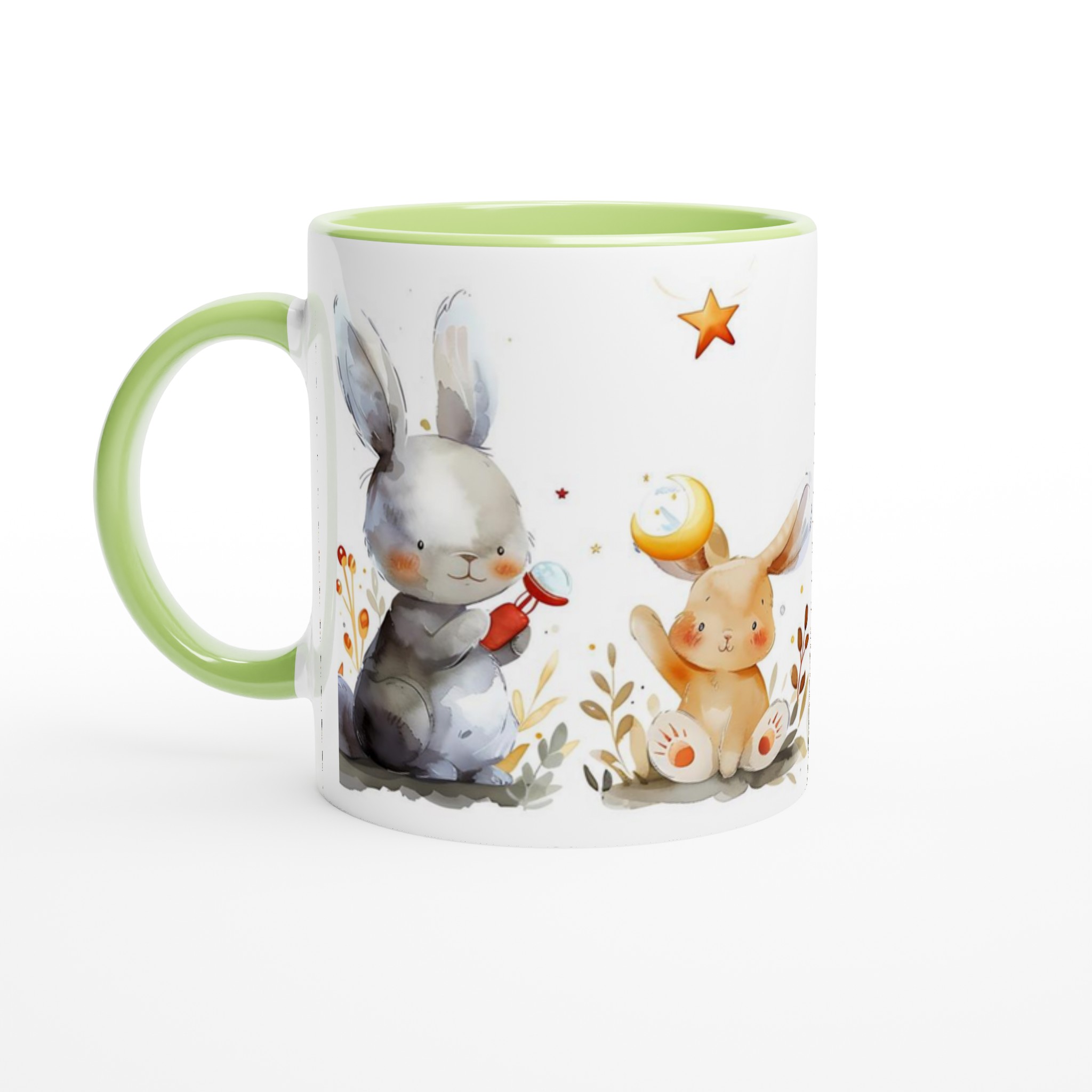Söta Vattenfärgs Kaniner - 11oz Keramisk Mugg för Barn & Djurälskare i Valfri Färg! 3 a8e44acb-4b06-449e-91bf-8c5198fcc5ba