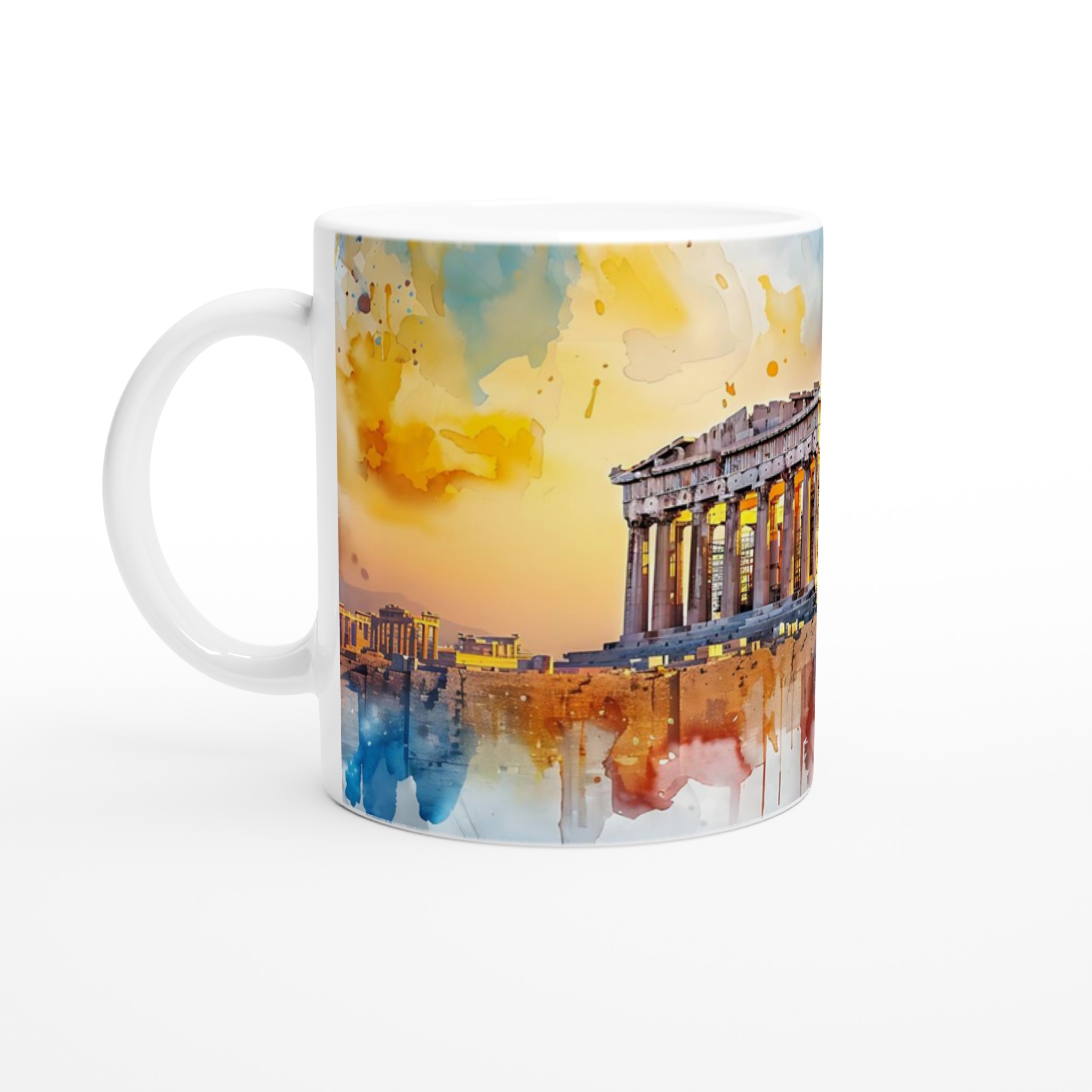 Aten Akropolis Vattenfärgsmugg – 11oz Keramikmugg i ditt val av sju livfulla färger 1 a8e6e470-48fb-4041-a034-b3ff8e986579