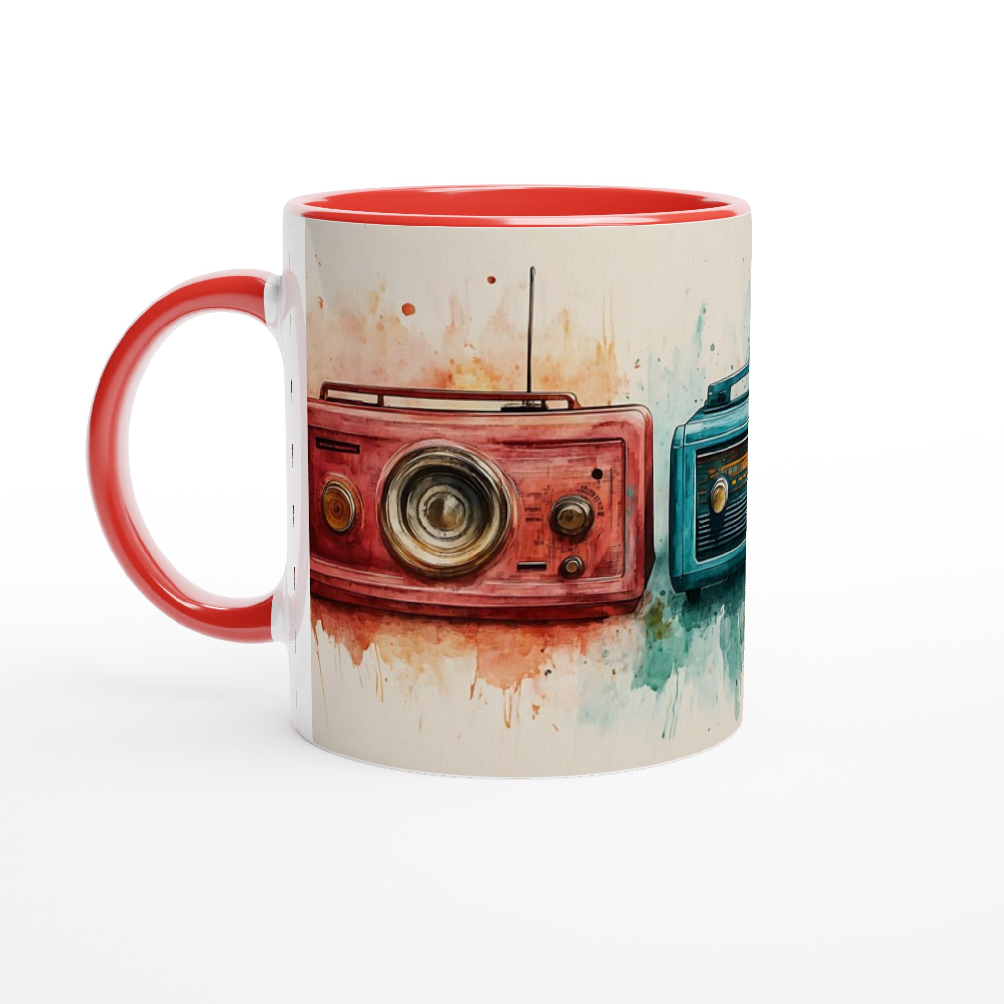 Retro Radios Akvarellmugg – 11oz Keramisk Mugg i Valfri Färg för Musikälskaren 5 a93bd12c-f0e9-4fbf-8ebd-576ac9b3289b
