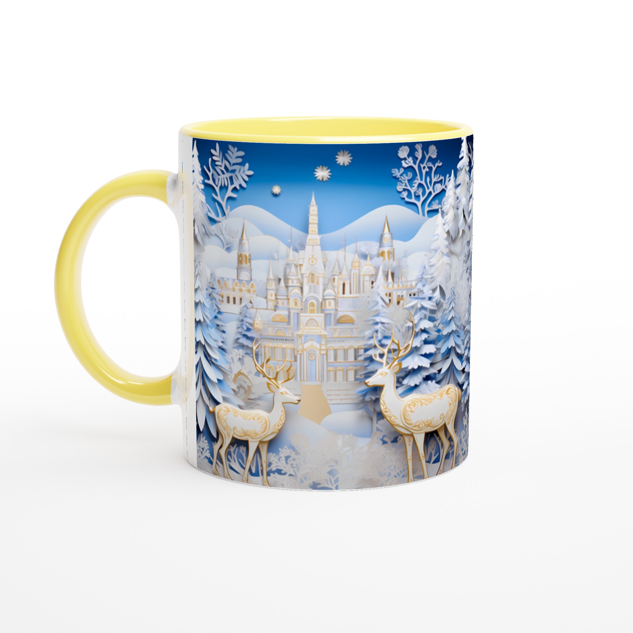 Vinterlandskap Magi Keramikmugg – Din Kaffestund med Snötäckta Granar & Eleganta Rådjur i Valfri Färg! 5 a940572d-5d16-43ad-b57f-997f924fb1cc