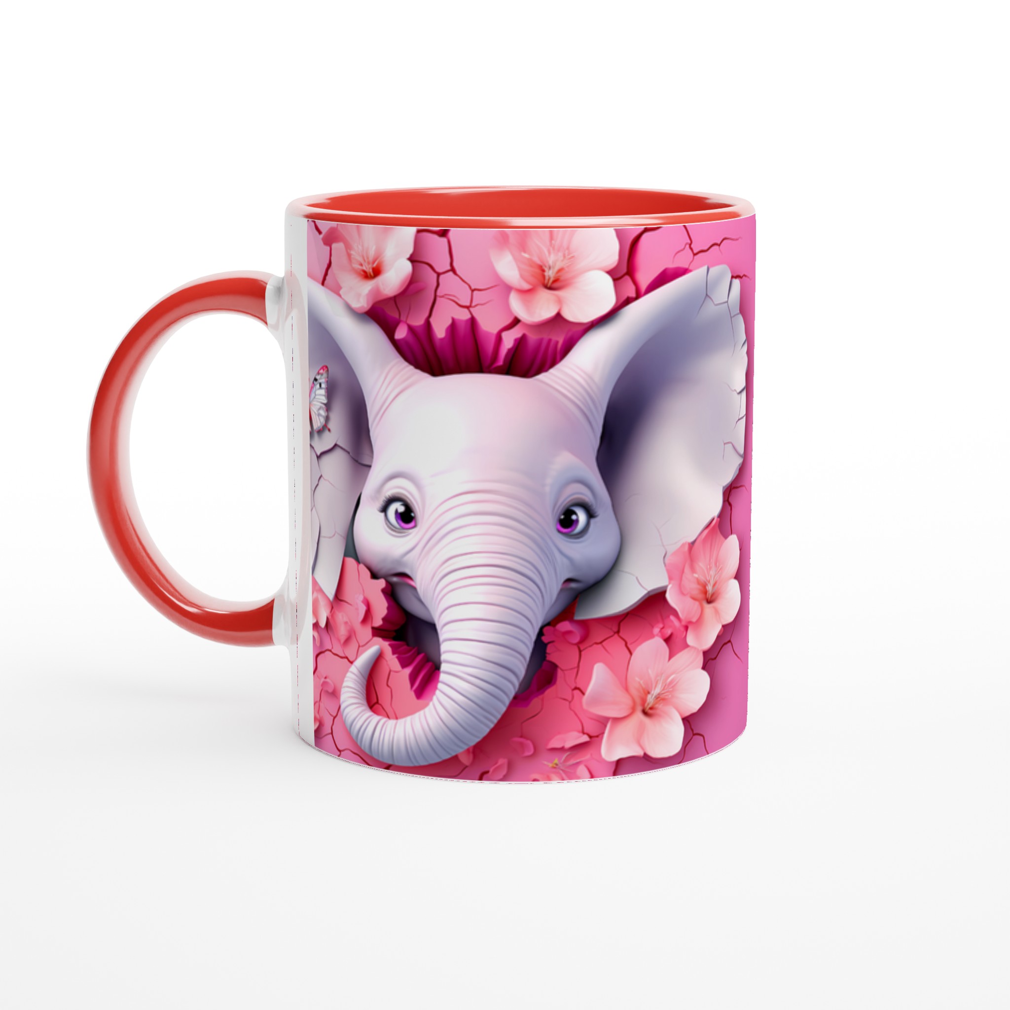 Söt Elefant & Fjäril 11oz Keramisk Mugg – Drömrosa Design för Kaffeälskare 2 a951781b-c2d1-4976-be79-99ac113221f0