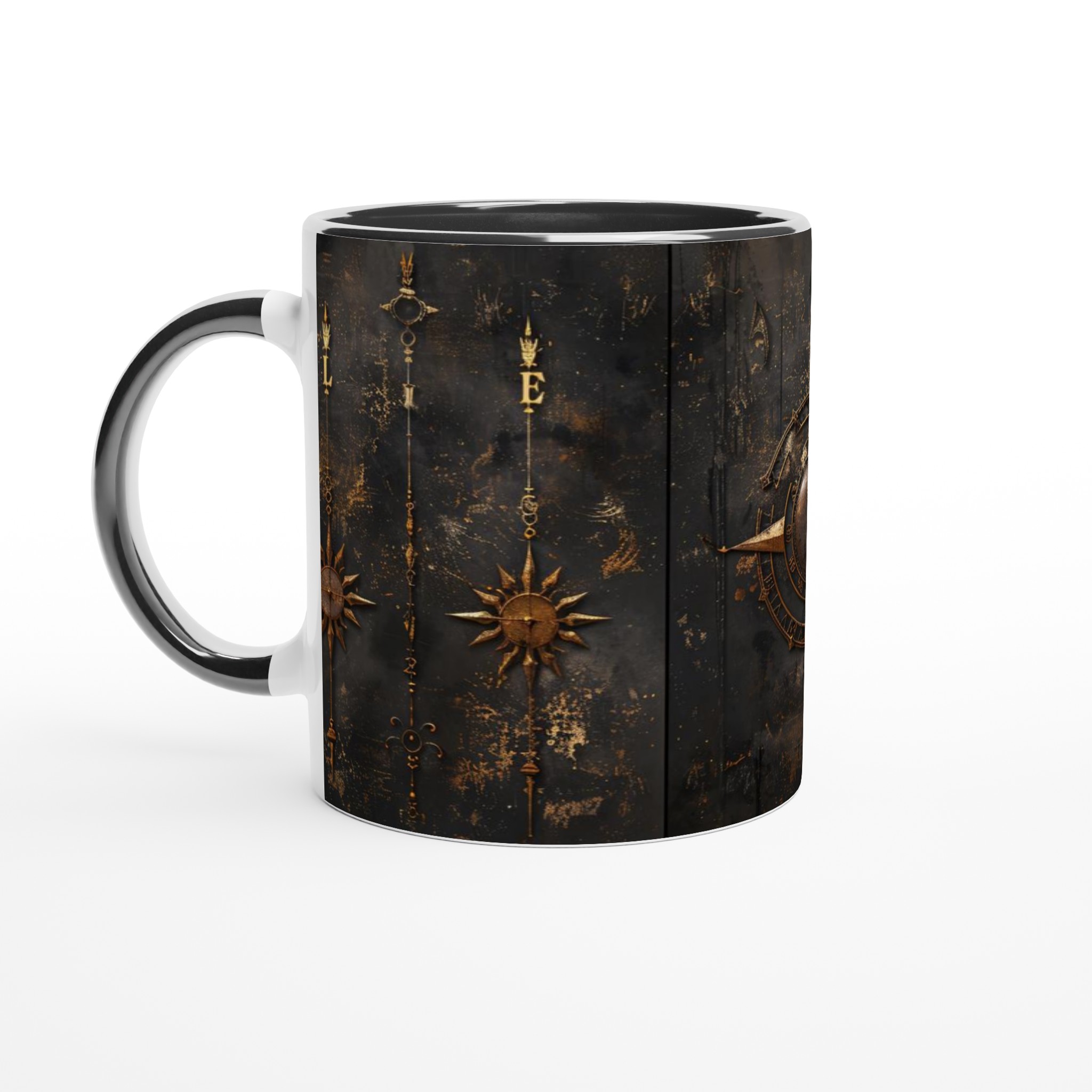 Mystisk Gyllene Kompass Mugg – 11oz Keramisk Kaffemugg i ditt val av 7 eleganta färger 7 a987e6a0-74b3-41b4-a40b-95c98e8e673f