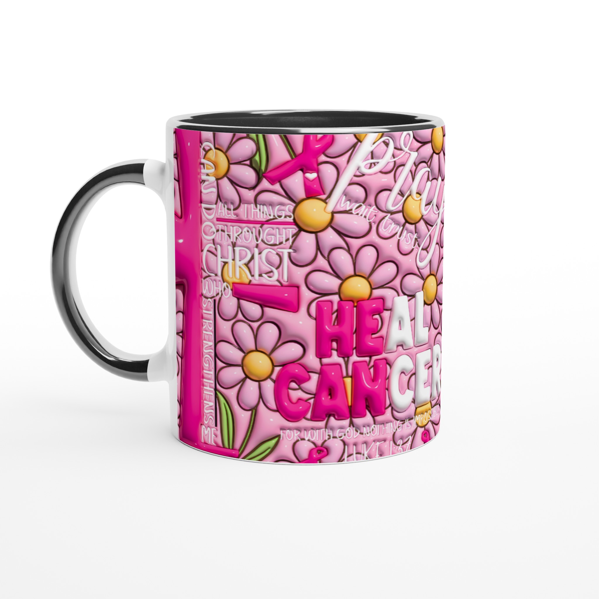 Stärkande Rosa Bandet Mugg: 'Heal Cancer' med Tro och Blomsterdesign – Välj Din Färg! 7 a9c9cdb5-b9fc-4f49-aa51-14ca2a32cacf