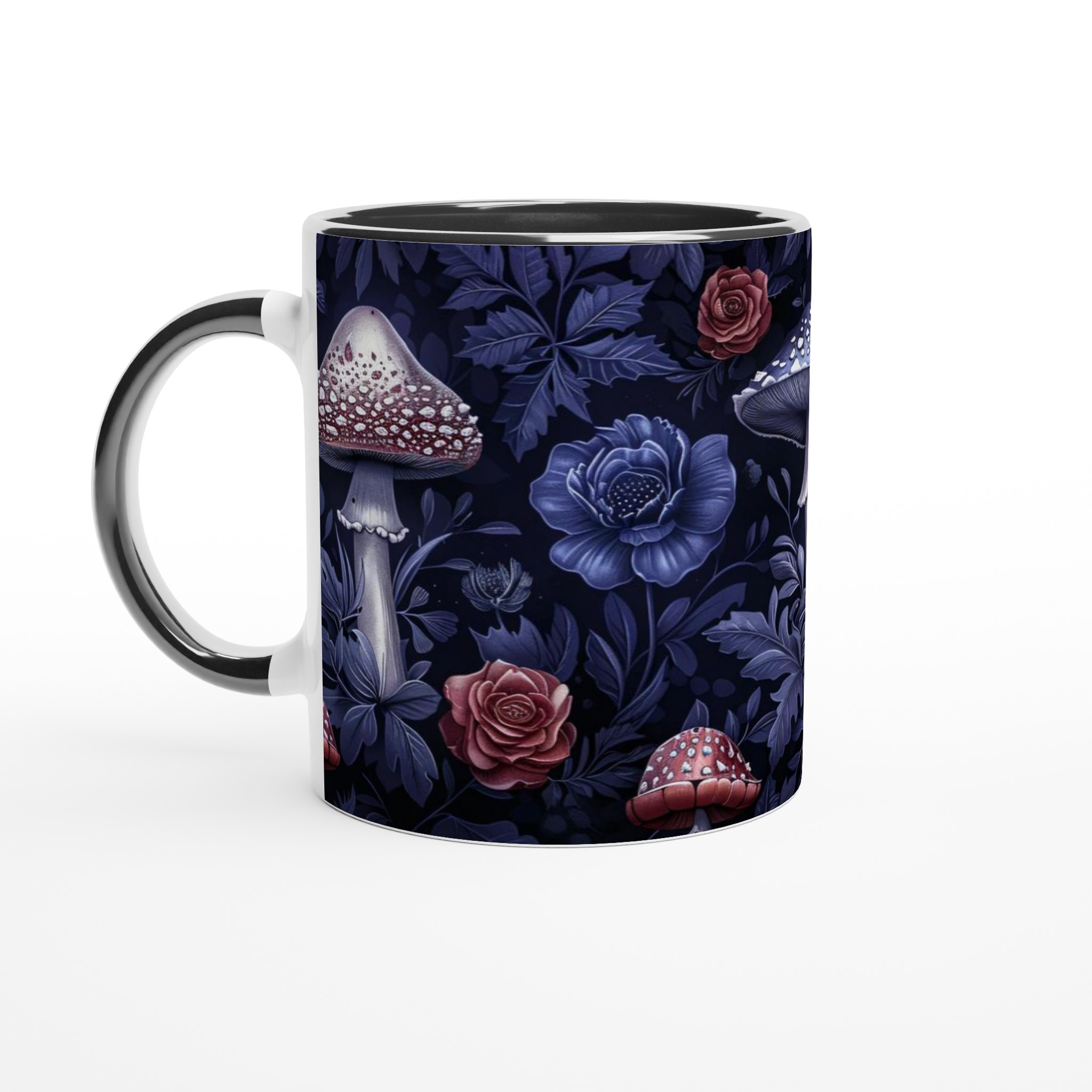 Förtrollande Skogsdröm Keramisk Mugg - 11oz Konstverk med Svamp och Rosor i Din Valfria Färg 7 aa02951d-e18b-4fb4-8579-4d72aa0f130d