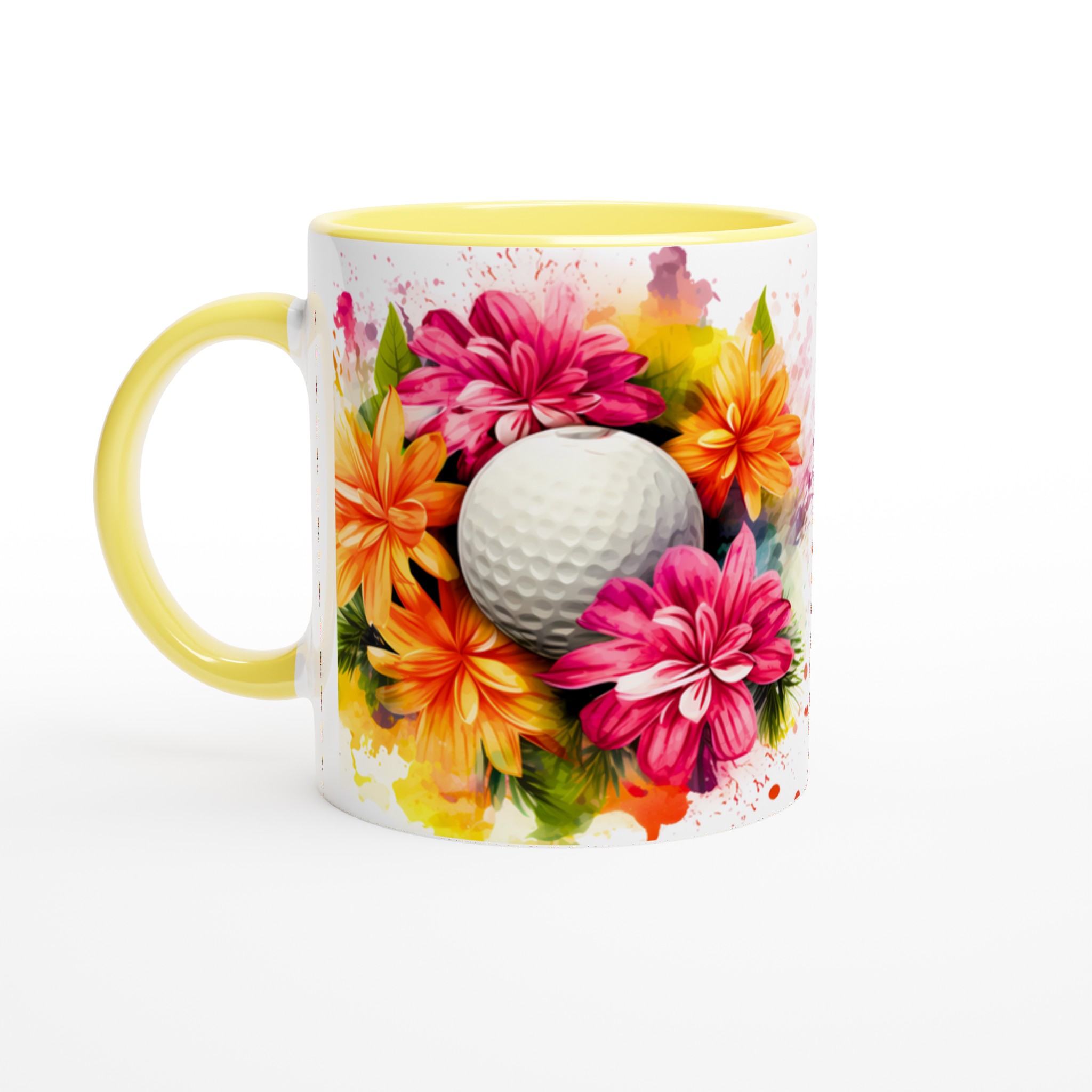 Färgexplosion Golfmugg – Vibrant Floral Design på 11oz Keramisk Mugg 6 aa59b6fe-4d65-401a-b4c2-45938c83ec92