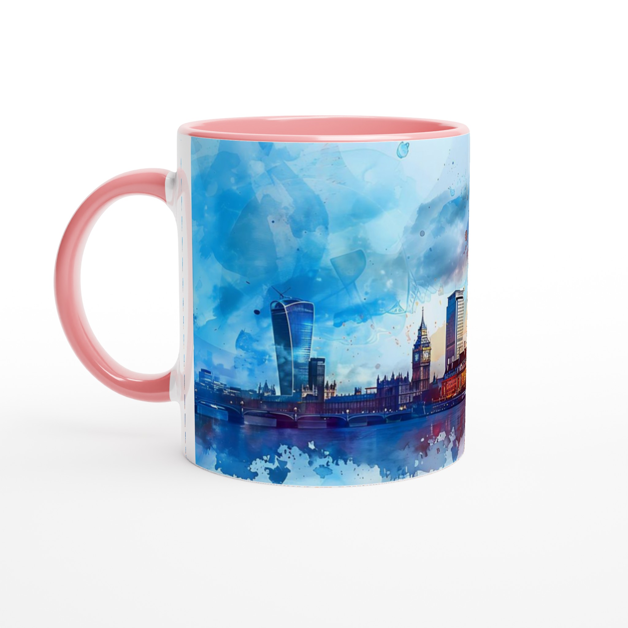 London Eye Watercolor Mugg – Konstig Design med Ljusa Färger, Välj bland Flera Keramiska Nyanser 6 aa88aad2-ab17-4611-b407-11b5999b6b7b