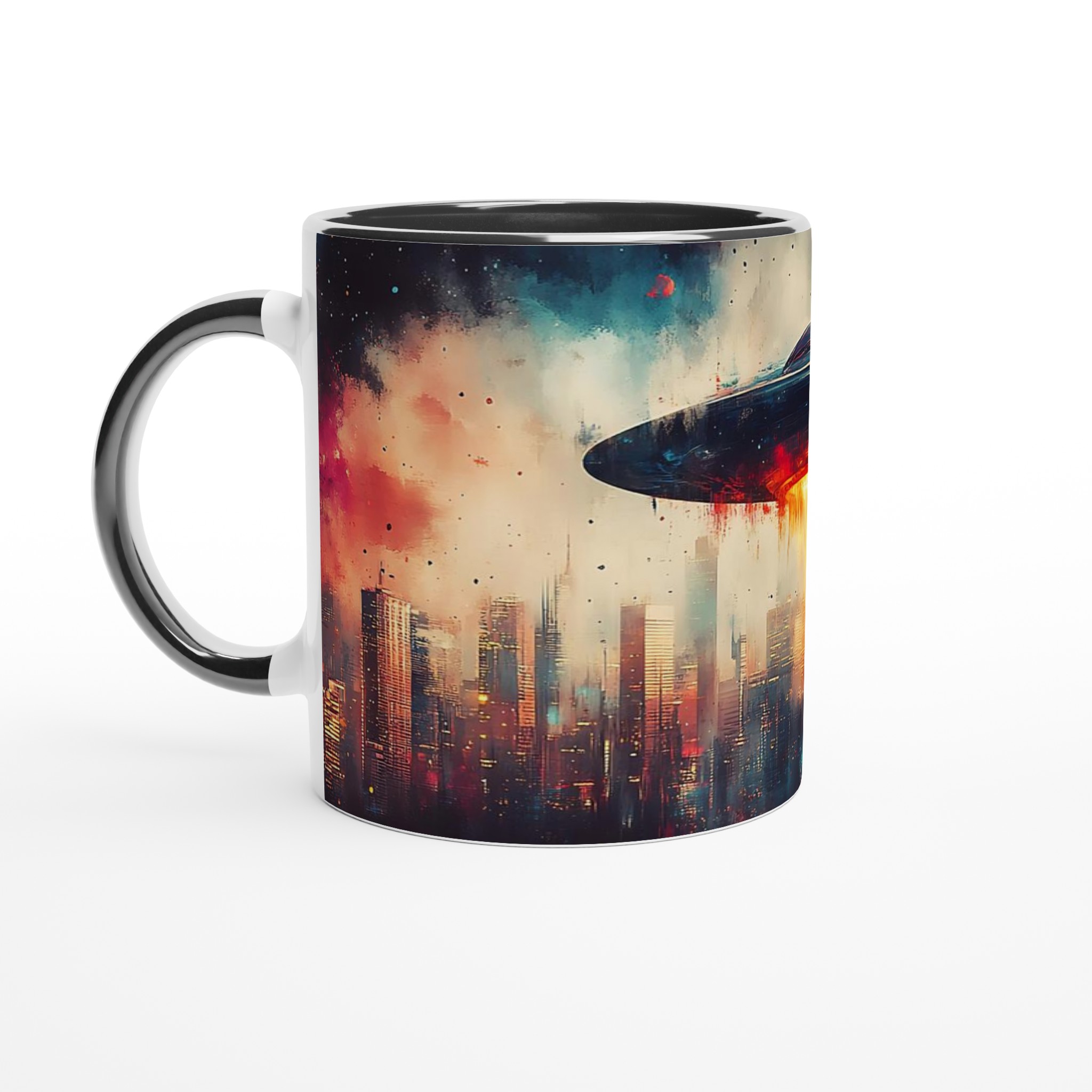 UFO Stadsinvasion Konst Mugg – Livfull Sci-Fi Design i Din Valfria Keramiska Färg 4 aa933906-4286-47af-9545-301a43abf01c
