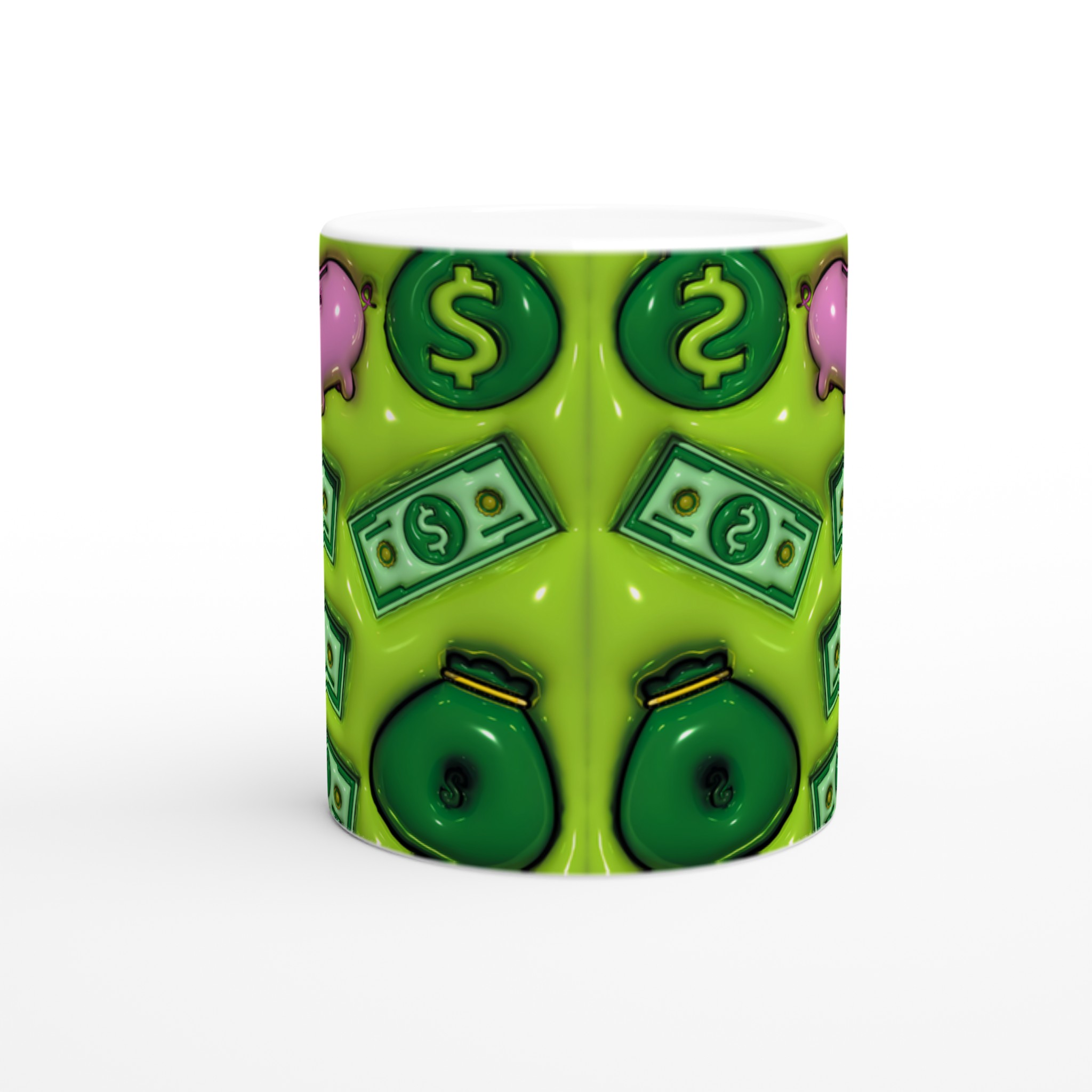 Lyxig Grön Pengar-tema Mugg – Investera i Stil med Vår 11oz Keramiska Kaffekopp 9 aaab7357-58ae-4b5b-af00-7427f3257395
