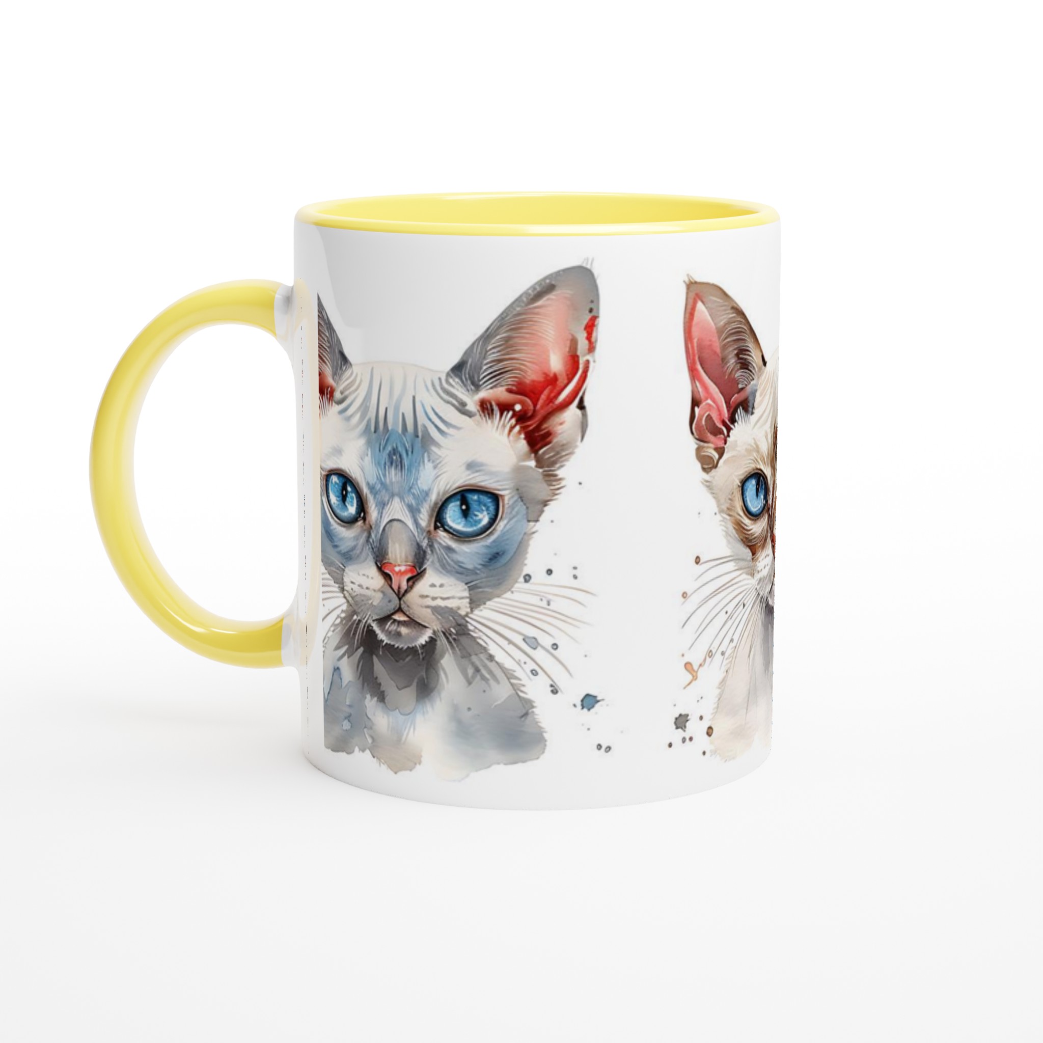 Sphynx katt vattenfärg design keramisk mugg – Välj din favoritfärg, 11 oz 5 aad7dcce-632b-4a1a-b583-8609055a8259