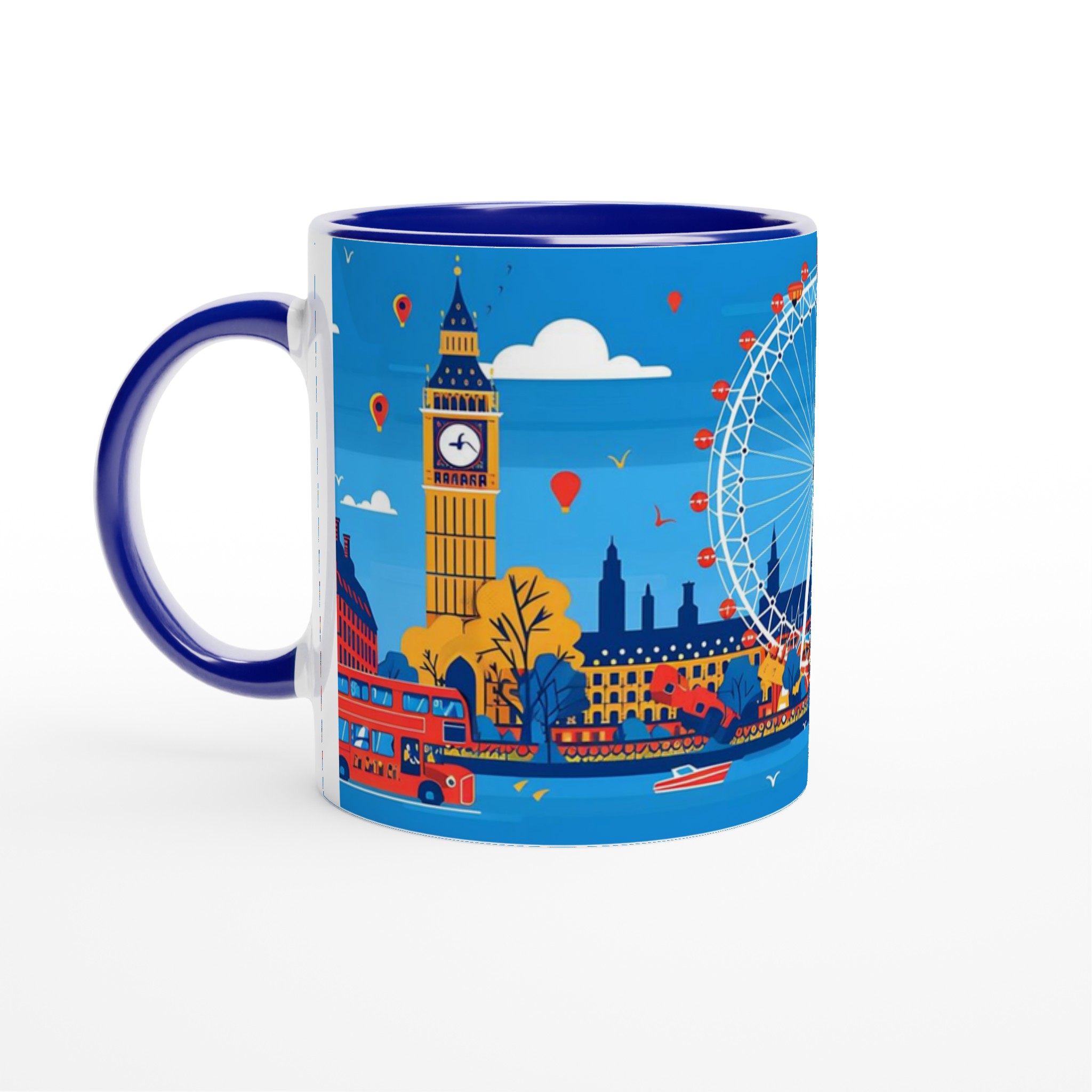 London Cityscape Keramikmugg – En levande konstnärlig hyllning till Big Ben & London Eye i ditt val av färg 4 ab343e1c-ba35-40df-9b9a-2722506f098e