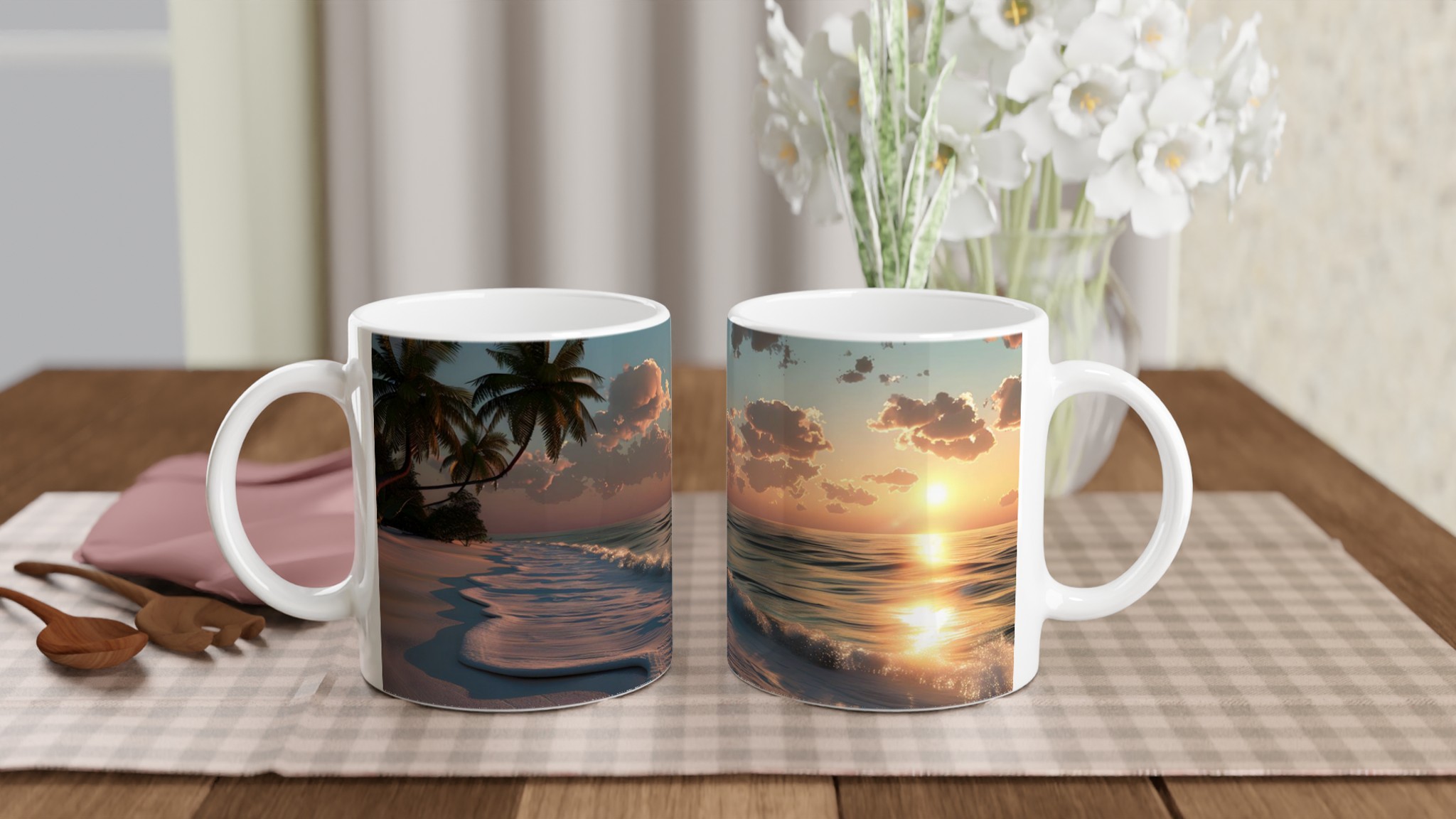 Solnedgång vid Havet Mugg - 11oz Keramisk Kaffemugg i Olika Färger 11 ac6e8317-ea42-422e-a713-a385321f79cb