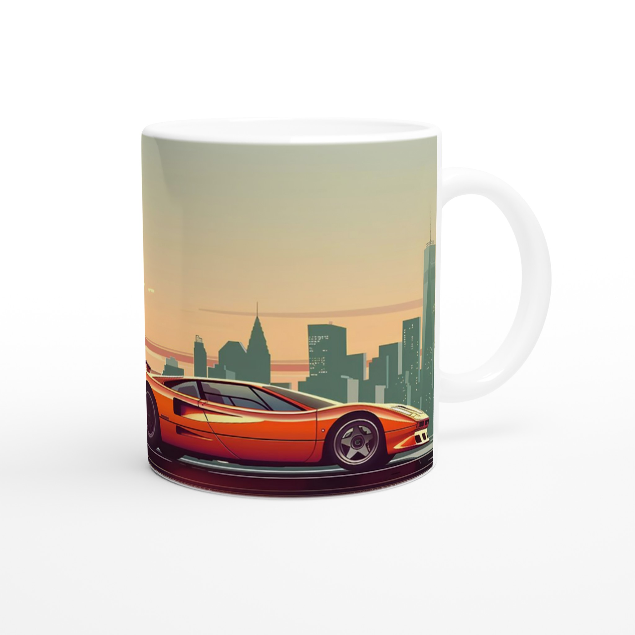 Retro Sunset Drive Keramisk Mugg – Drömbilar och Stadssilhuetter i Väljbar Färg! 9 ac9e2b0a-c3ef-4d6d-b52e-ff7041475749
