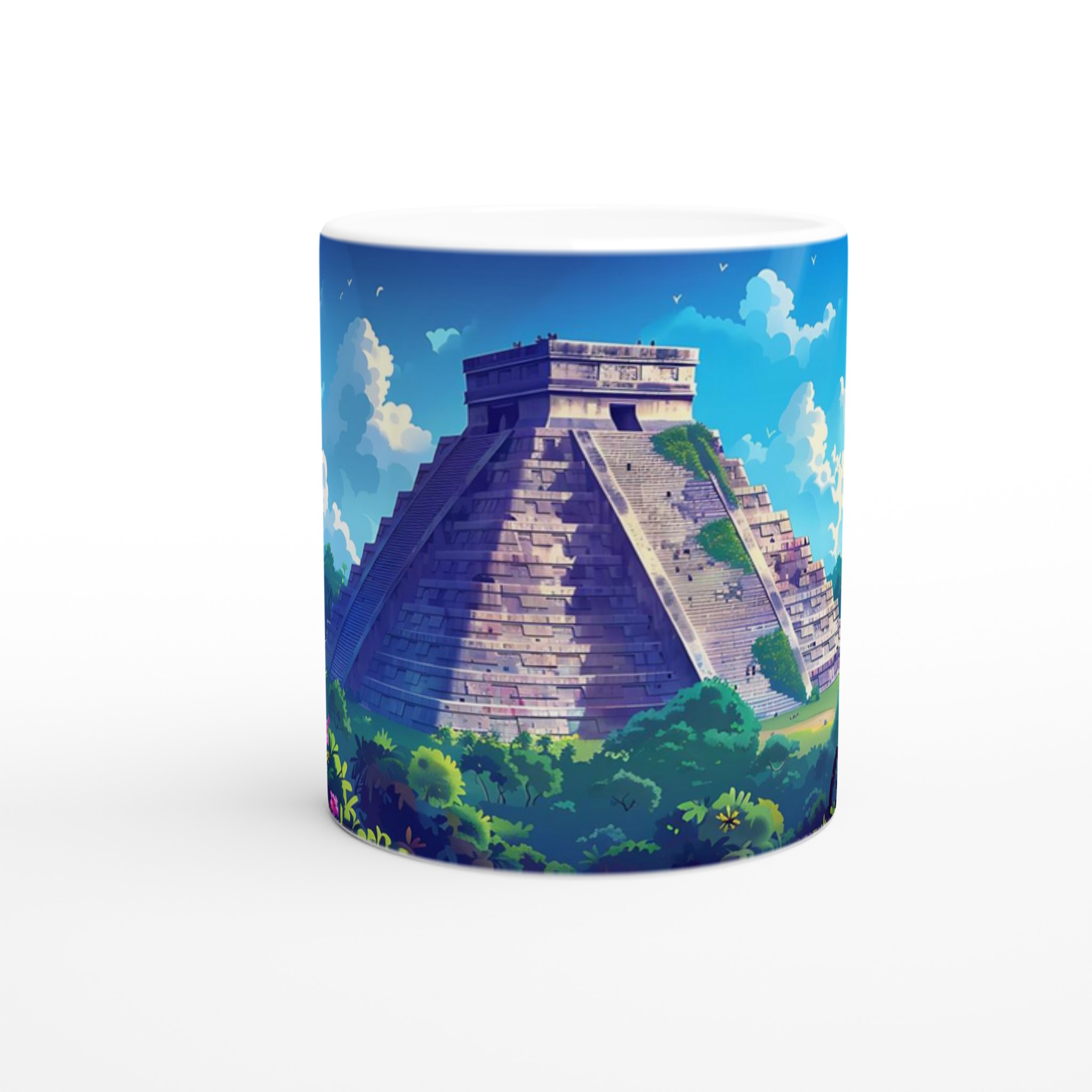 Chichen Itza Magi Mugg – Levande Maya Pyramiddesign på 11oz keramikmugg i ditt val av färg 8 aca53ed8-aa5e-44a5-a941-3f70d2c9db19