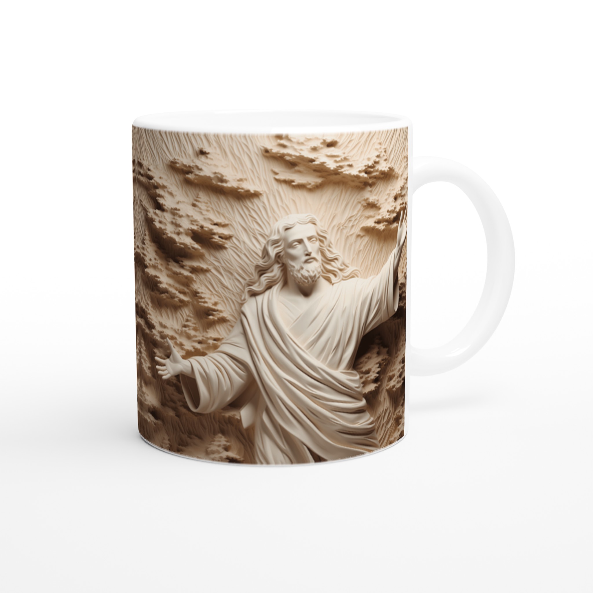 Jesus Skulptur Design Keramisk Mugg - Välj bland 7 Färger 9 ad36ca65-570d-4ef7-9a61-21e9ba65a9e1