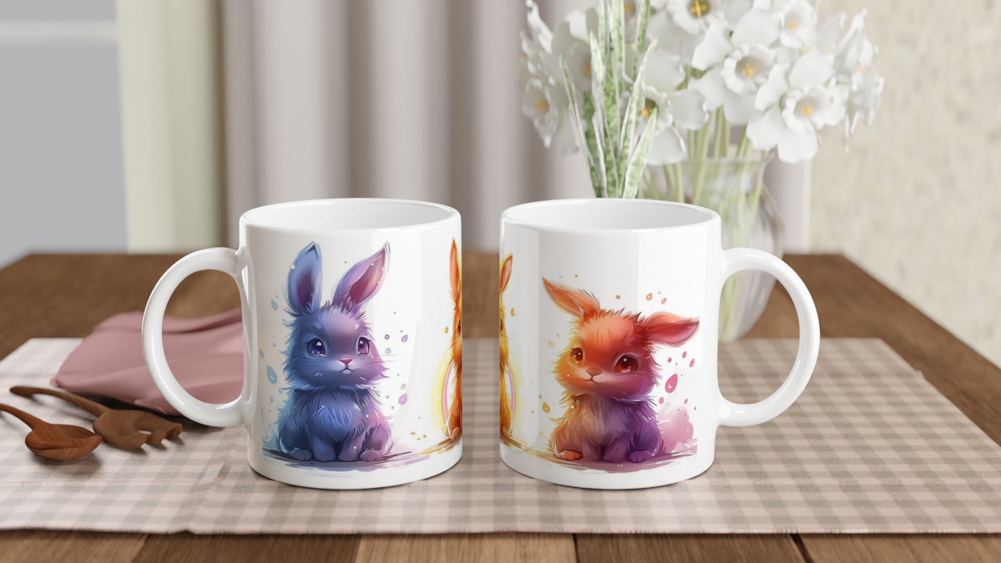 Söta Akvarellkaniner Mugg – Välj bland sju lekfulla färger för din perfekta 11oz keramikmugg! 10 adfecded-f37d-423b-8ce3-d6eb552d925b