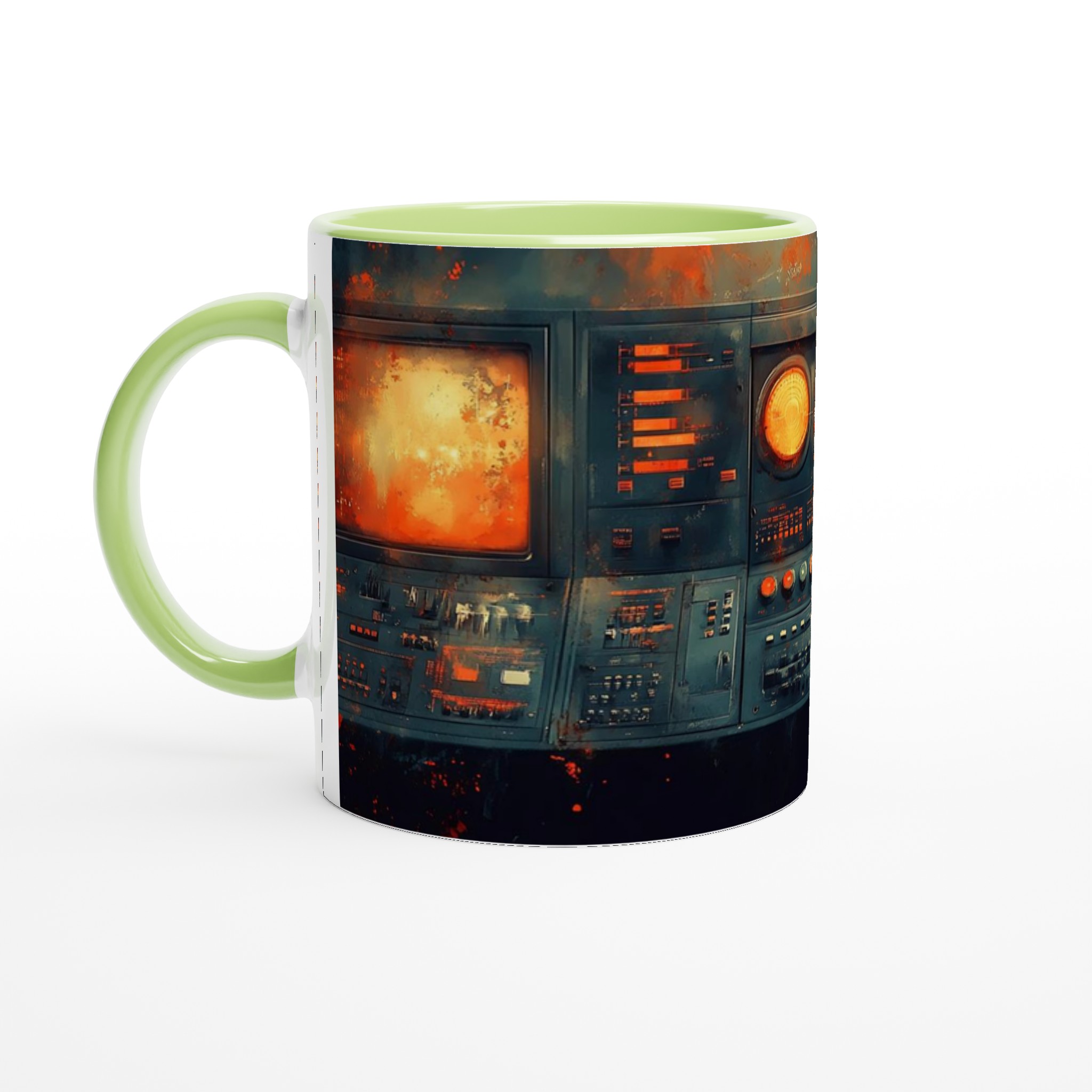 Retro Sci-Fi Kontrollpanel Mugg – 11 oz Keramisk Kaffemugg i ditt val av färger 7 ae142e06-7883-4f99-94e2-4280d618a6b4