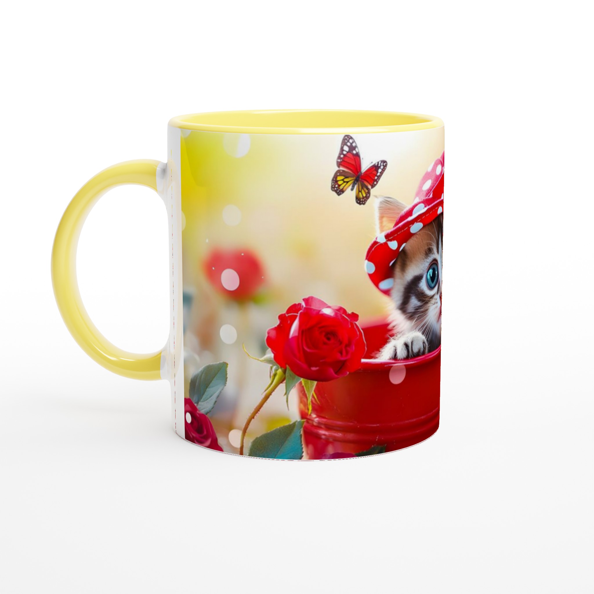 Söt kattunge i hatt 11oz Keramisk Mugg – Personlig design i 7 livfulla färger för kattälskaren 5 aea3efbe-771a-494a-88f3-f3381294bc39